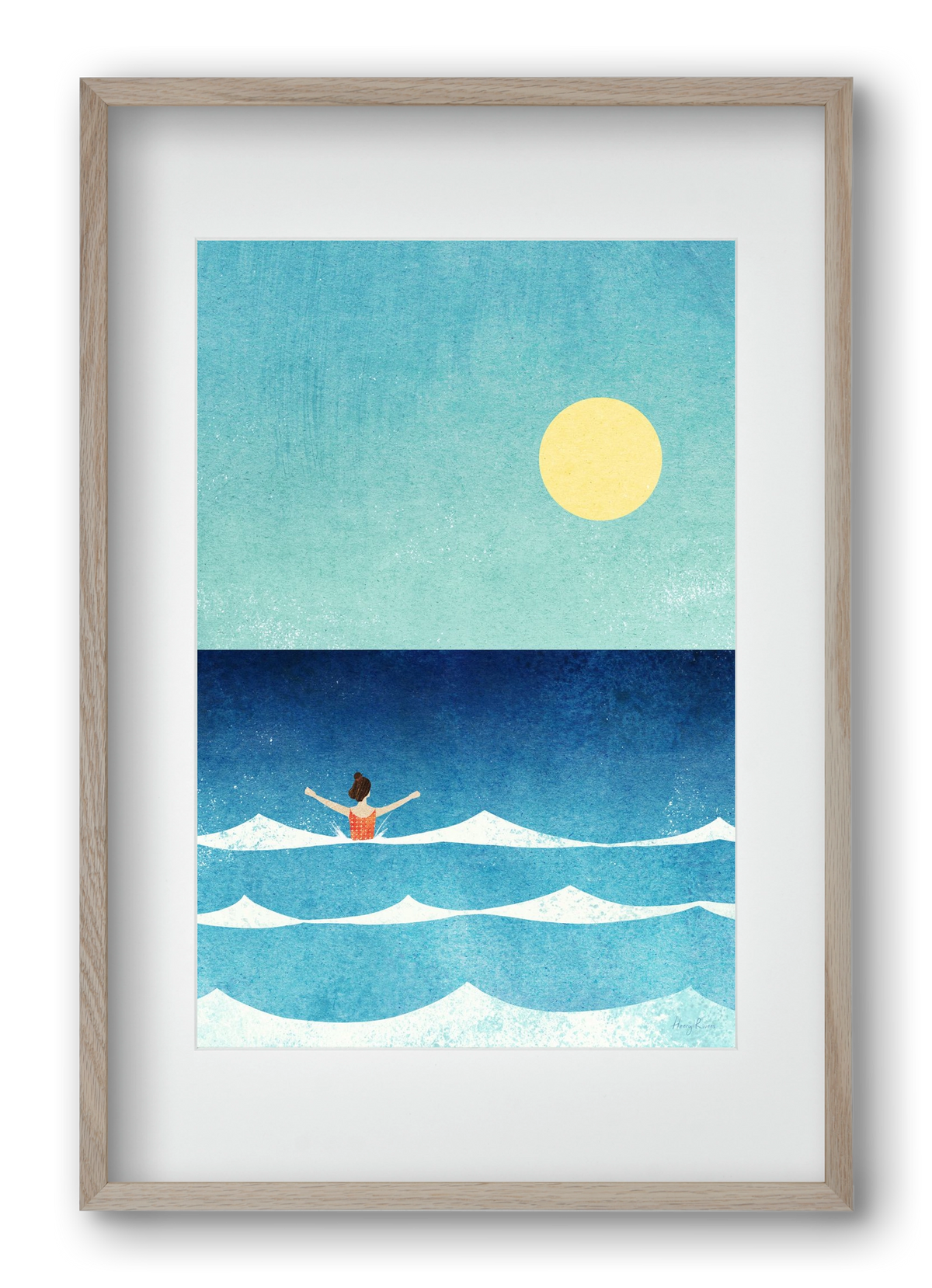 Sea Swim, 40x60 cm (30x45 cm), Tölgy keret, paszpartuval