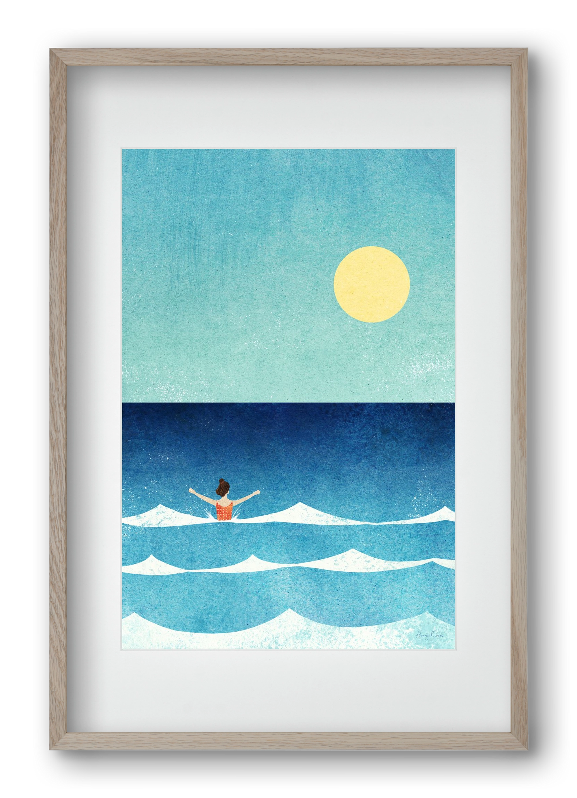 Sea Swim, 40x60 cm (30x45 cm), Tölgy keret, paszpartuval