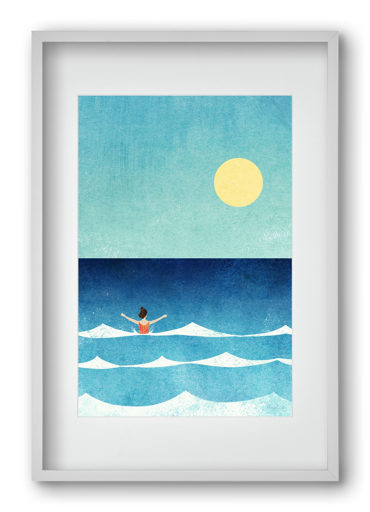 Sea Swim, 40x60 cm (30x45 cm), Fehér keret, paszpartuval