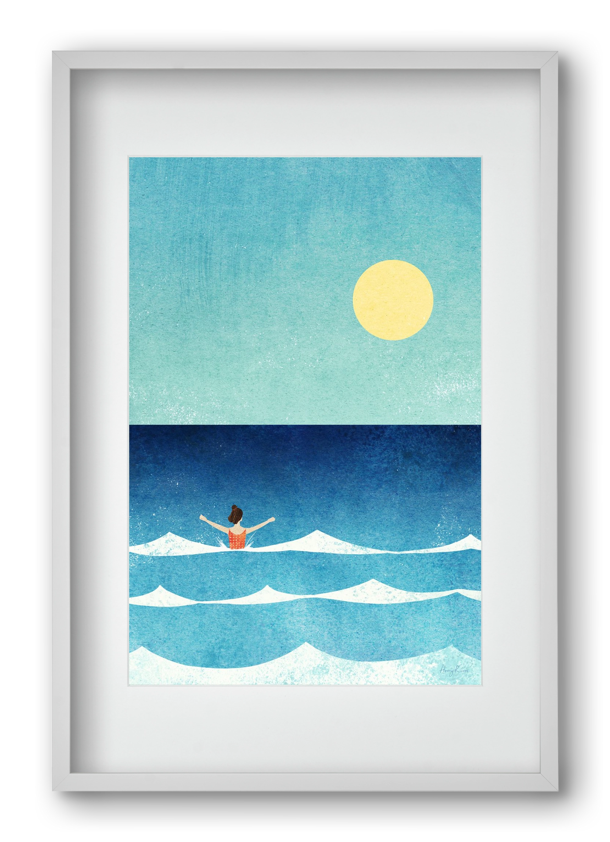 Sea Swim, 40x60 cm (30x45 cm), Fehér keret, paszpartuval