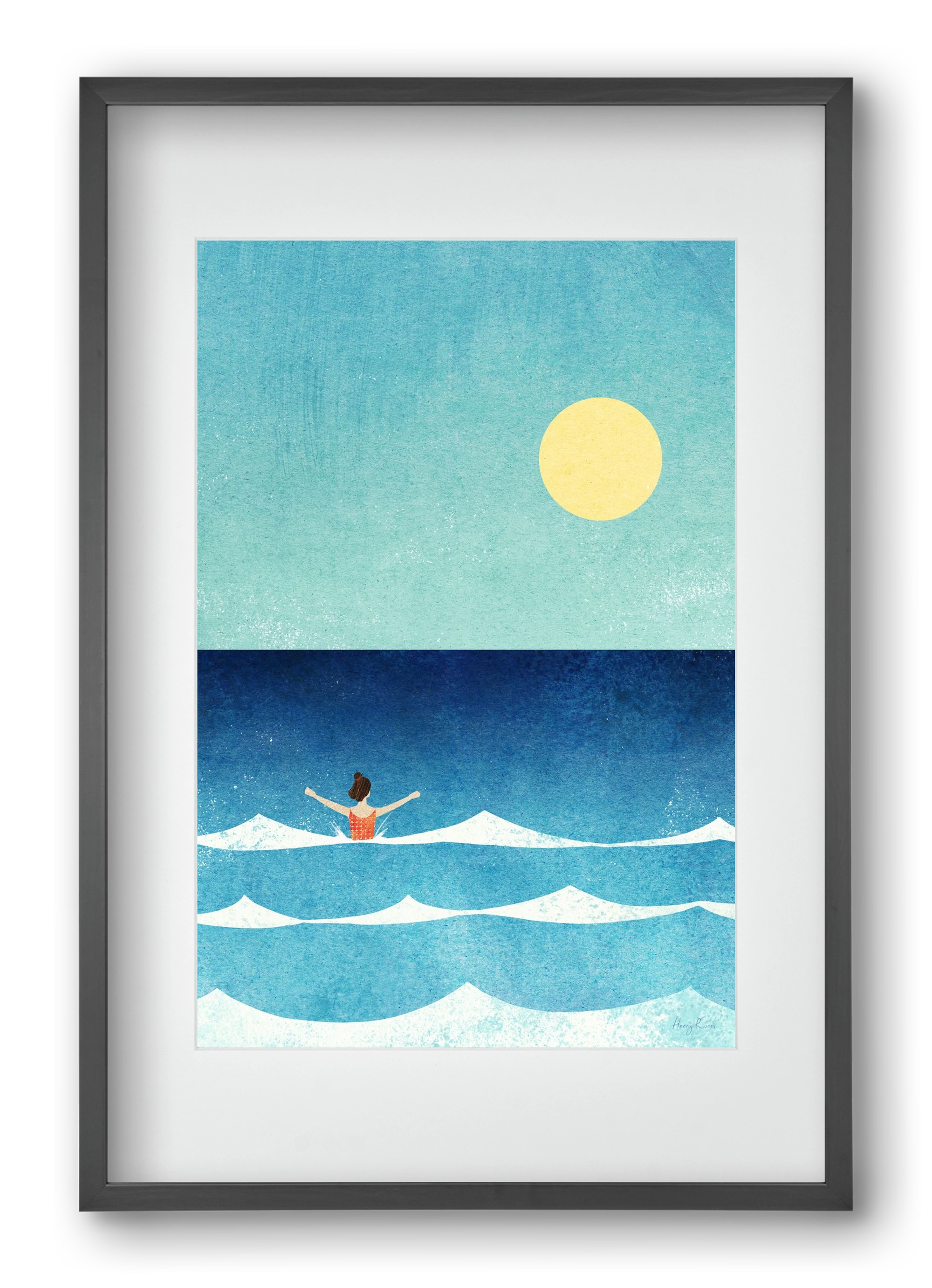 Sea Swim, 40x60 cm (30x45 cm), Fekete keret, paszpartuval
