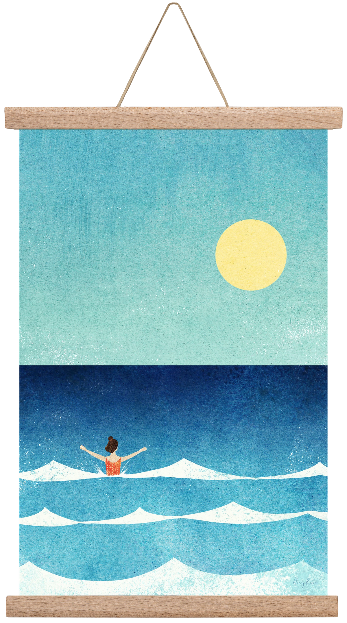 Sea Swim, 30x45 cm (30x45 cm), Tölgy akasztó