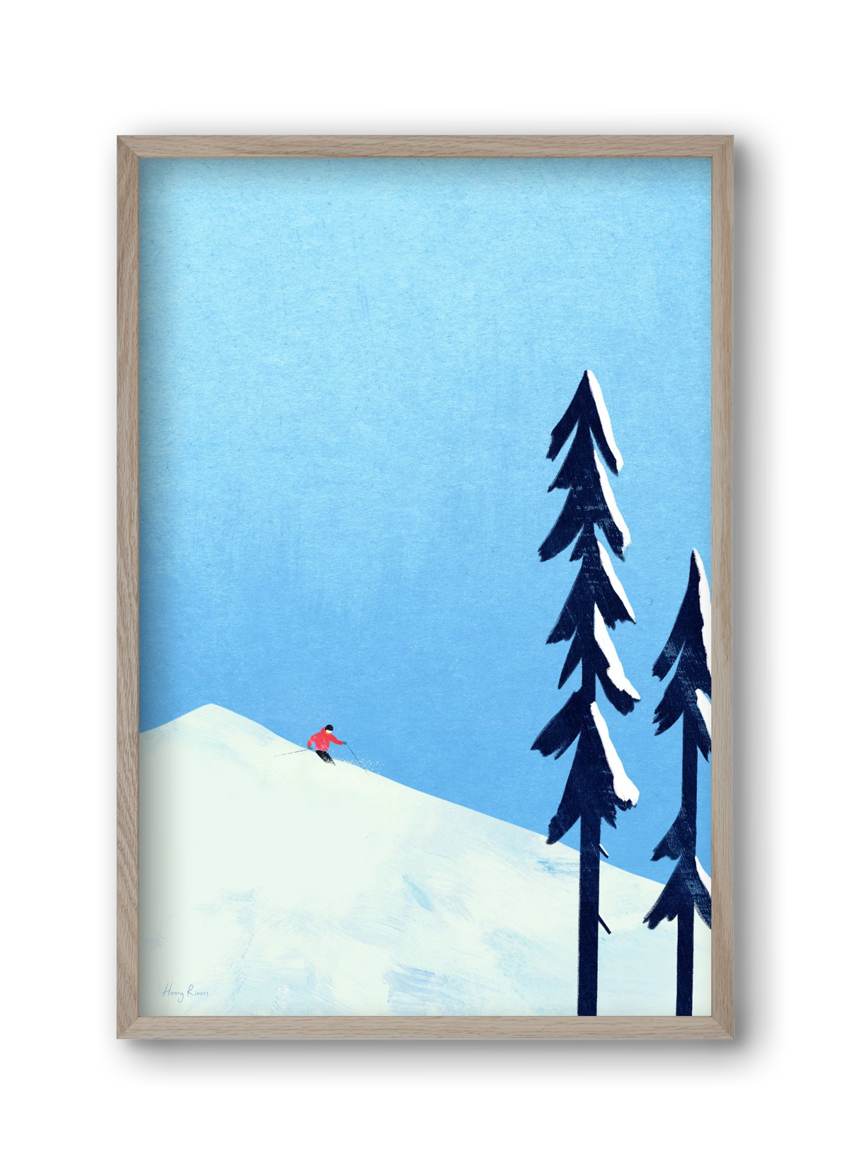 Ski Minimalism, 30x45 cm (30x45 cm), Tölgy keret