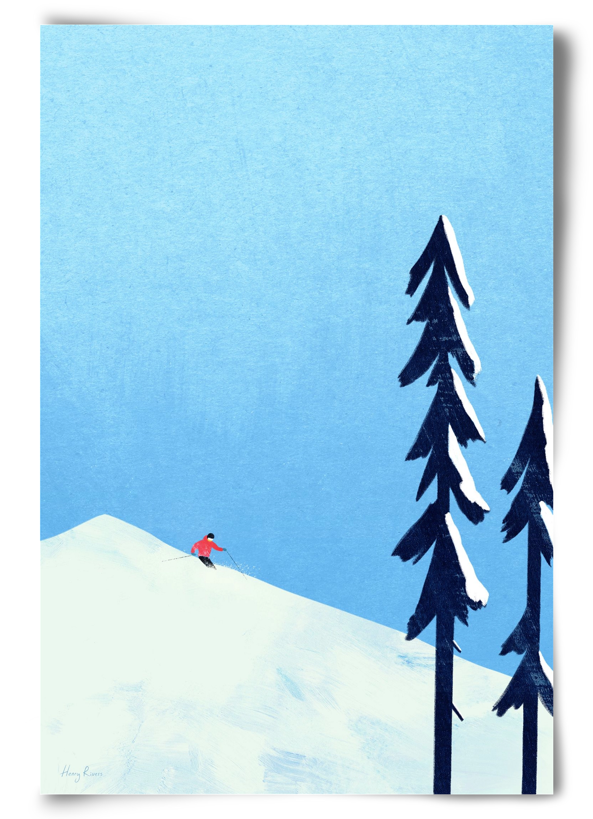 Ski Minimalism, 60x90 cm, Keret nélkül