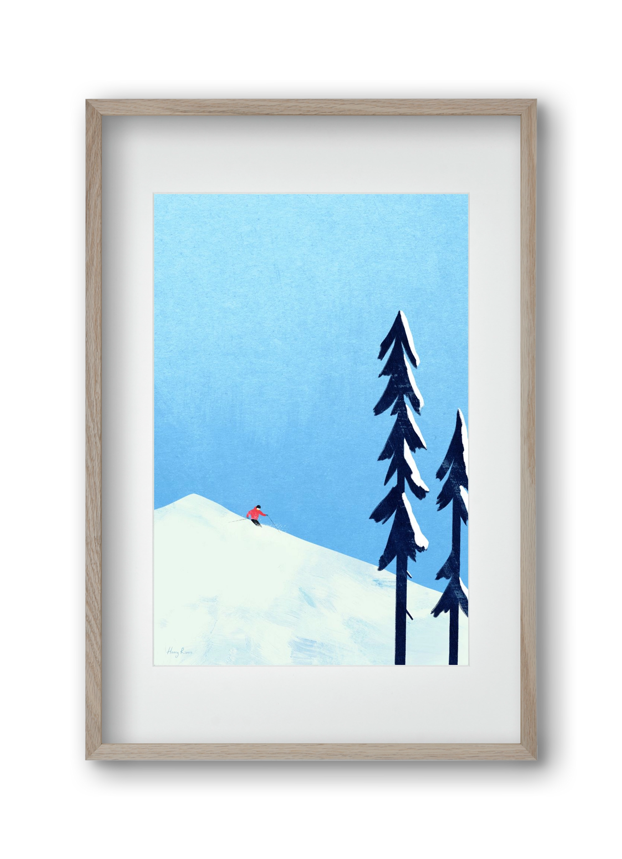 Ski Minimalism, 30x45 cm (20x30 cm), Tölgy keret, paszpartuval