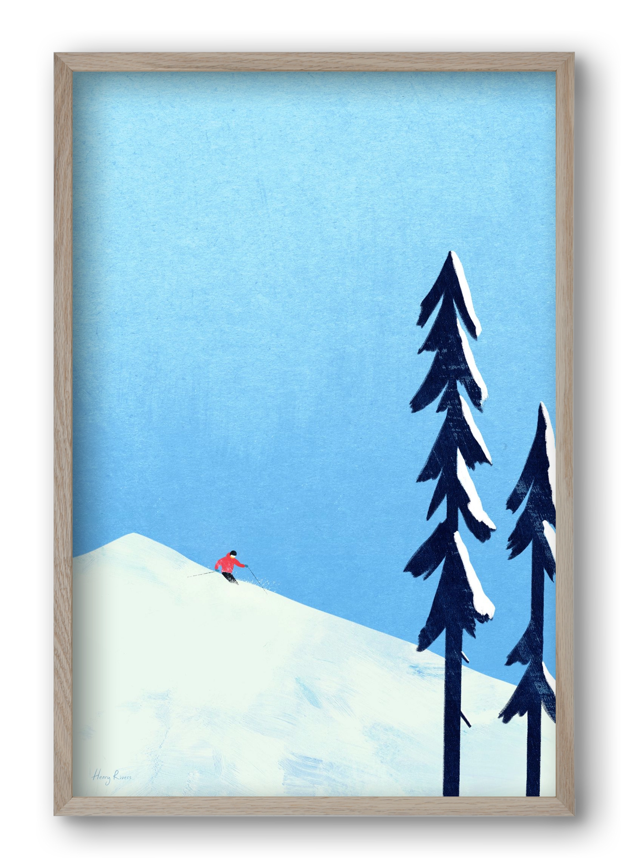 Ski Minimalism, 40x60 cm (40x60 cm), Tölgy keret