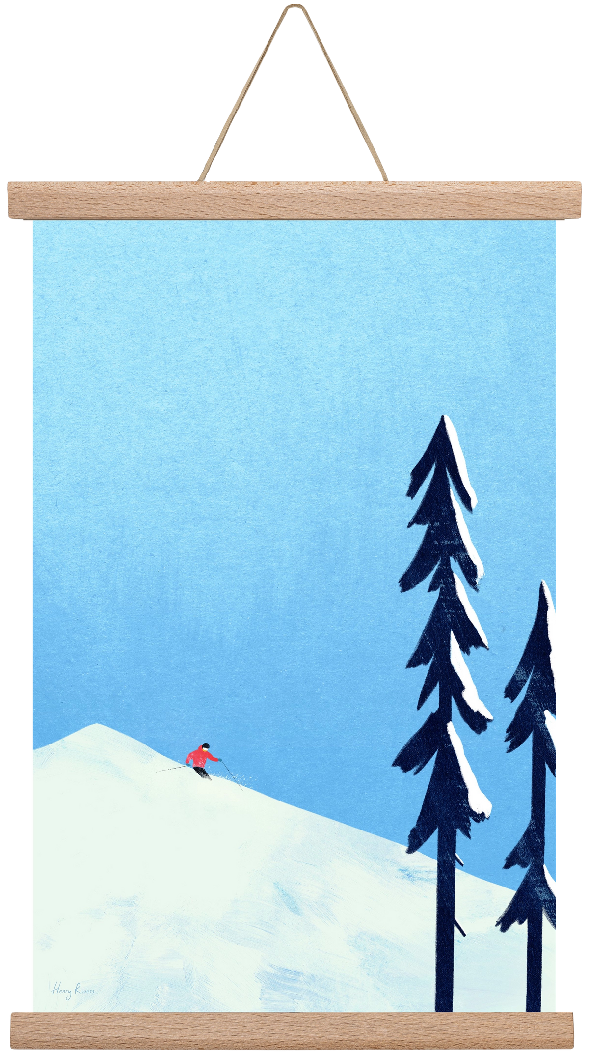 Ski Minimalism, 30x45 cm (30x45 cm), Tölgy akasztó