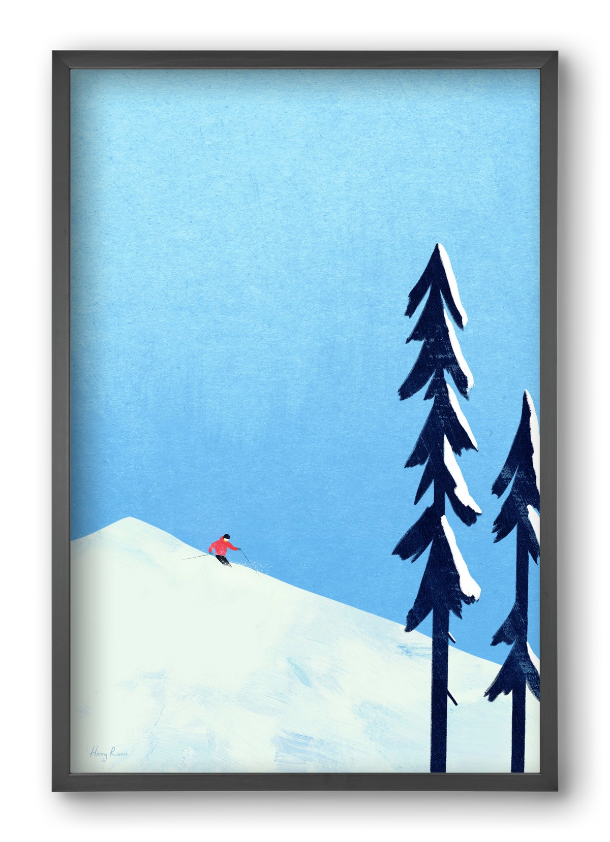 Ski Minimalism, 40x60 cm (40x60 cm), Fekete keret