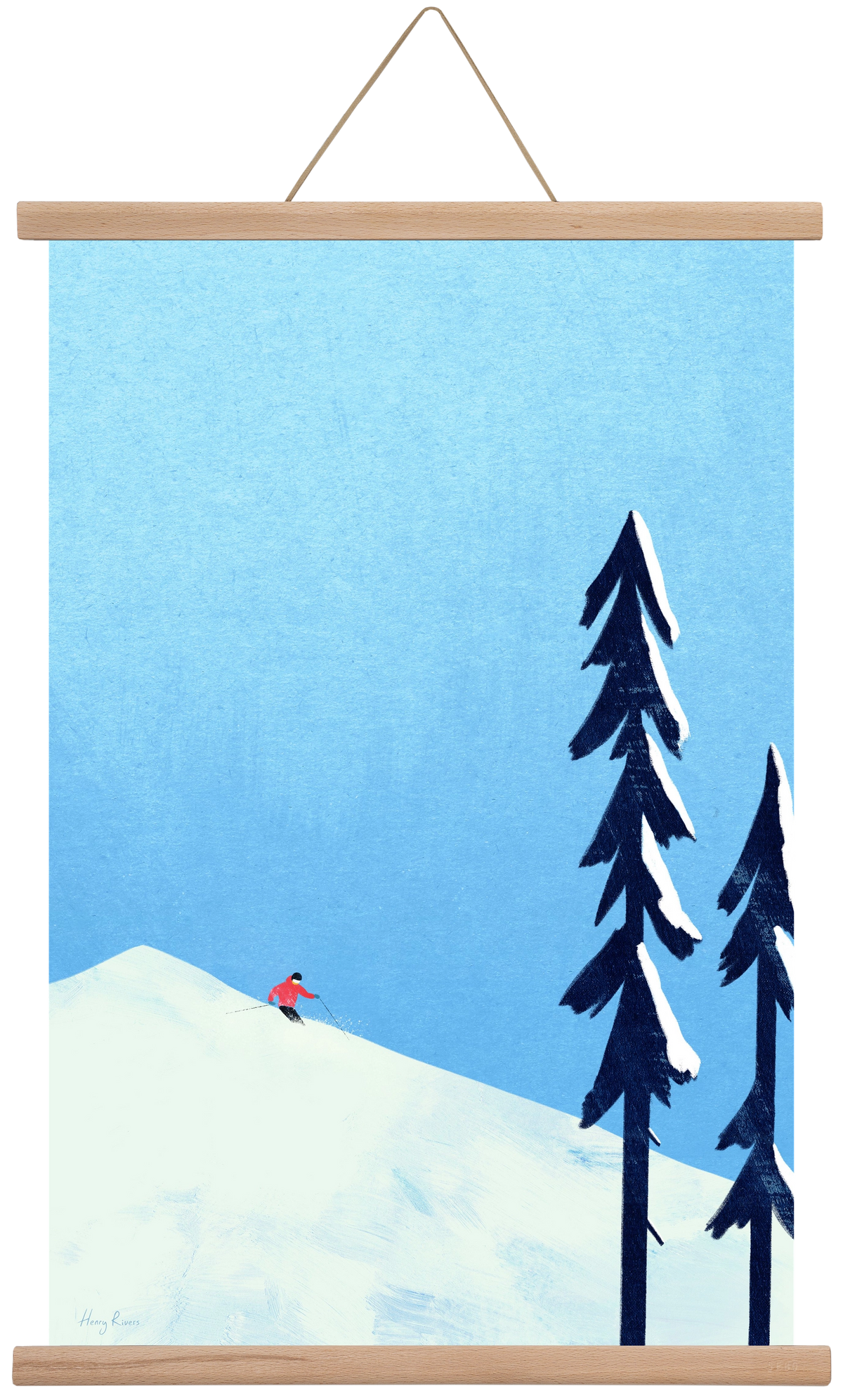 Ski Minimalism, 40x60 cm (40x60 cm), Tölgy akasztó