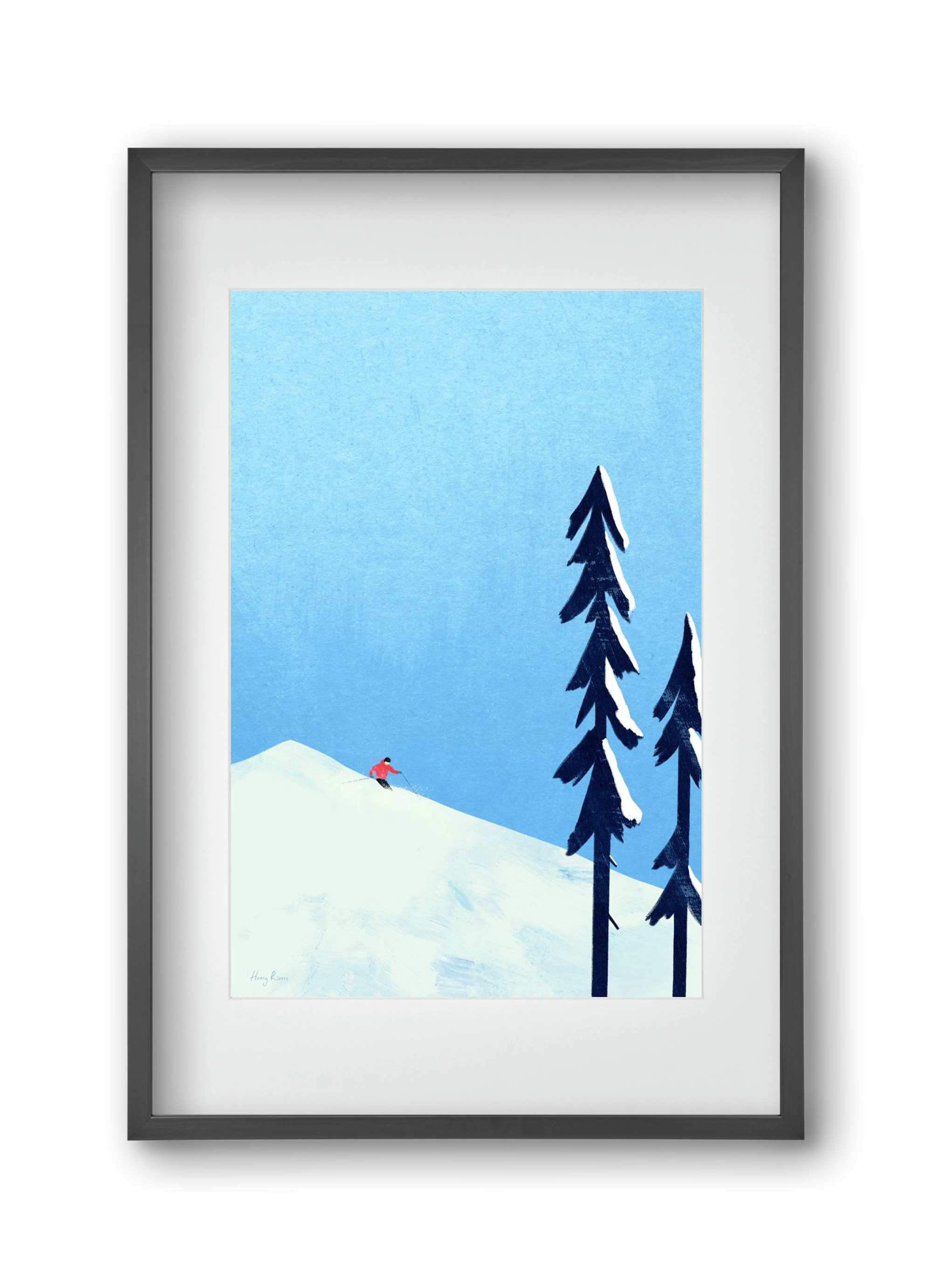 Ski Minimalism, 30x45 cm (20x30 cm), Fekete keret, paszpartuval