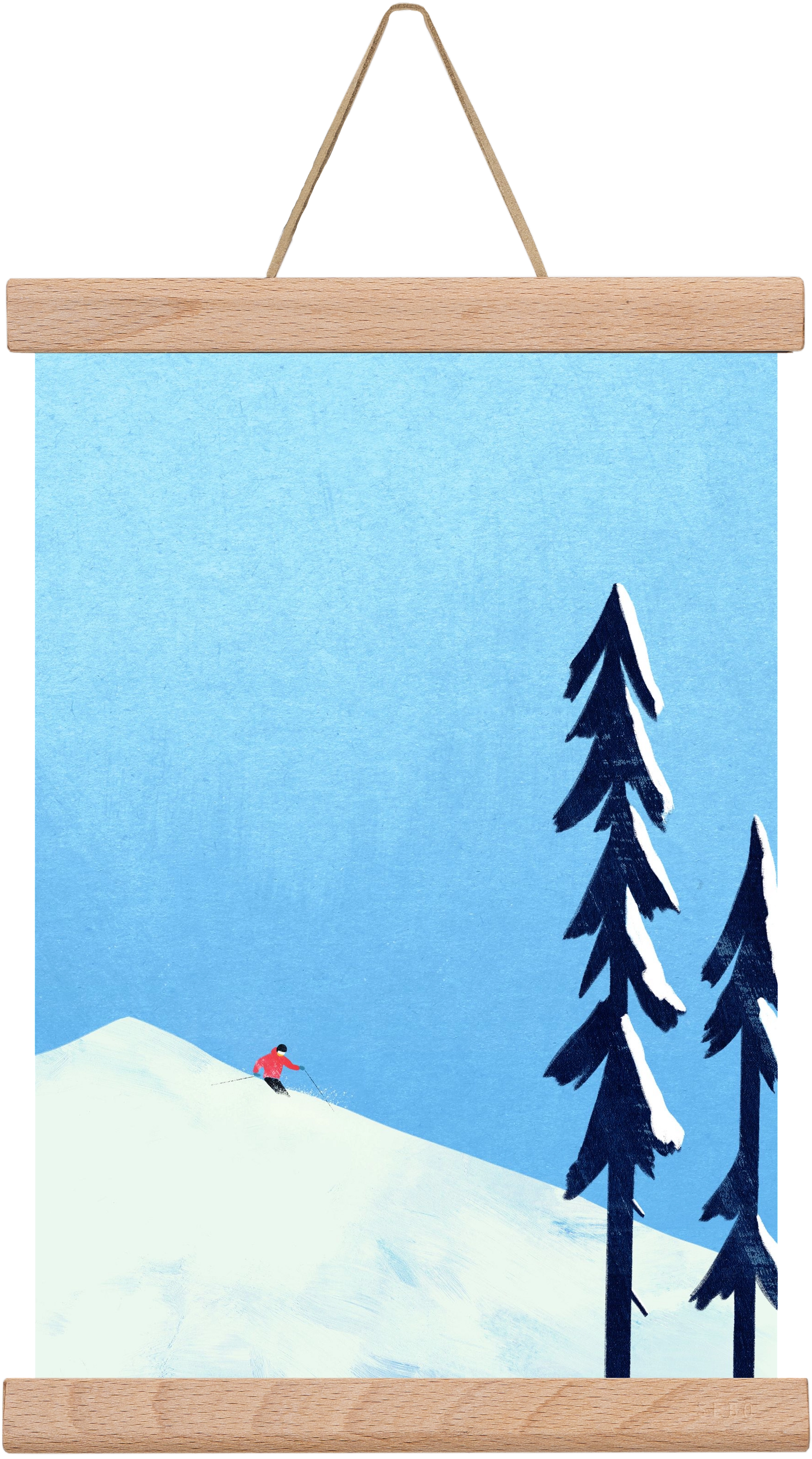 Ski Minimalism, 20x30 cm (20x30 cm), Tölgy akasztó
