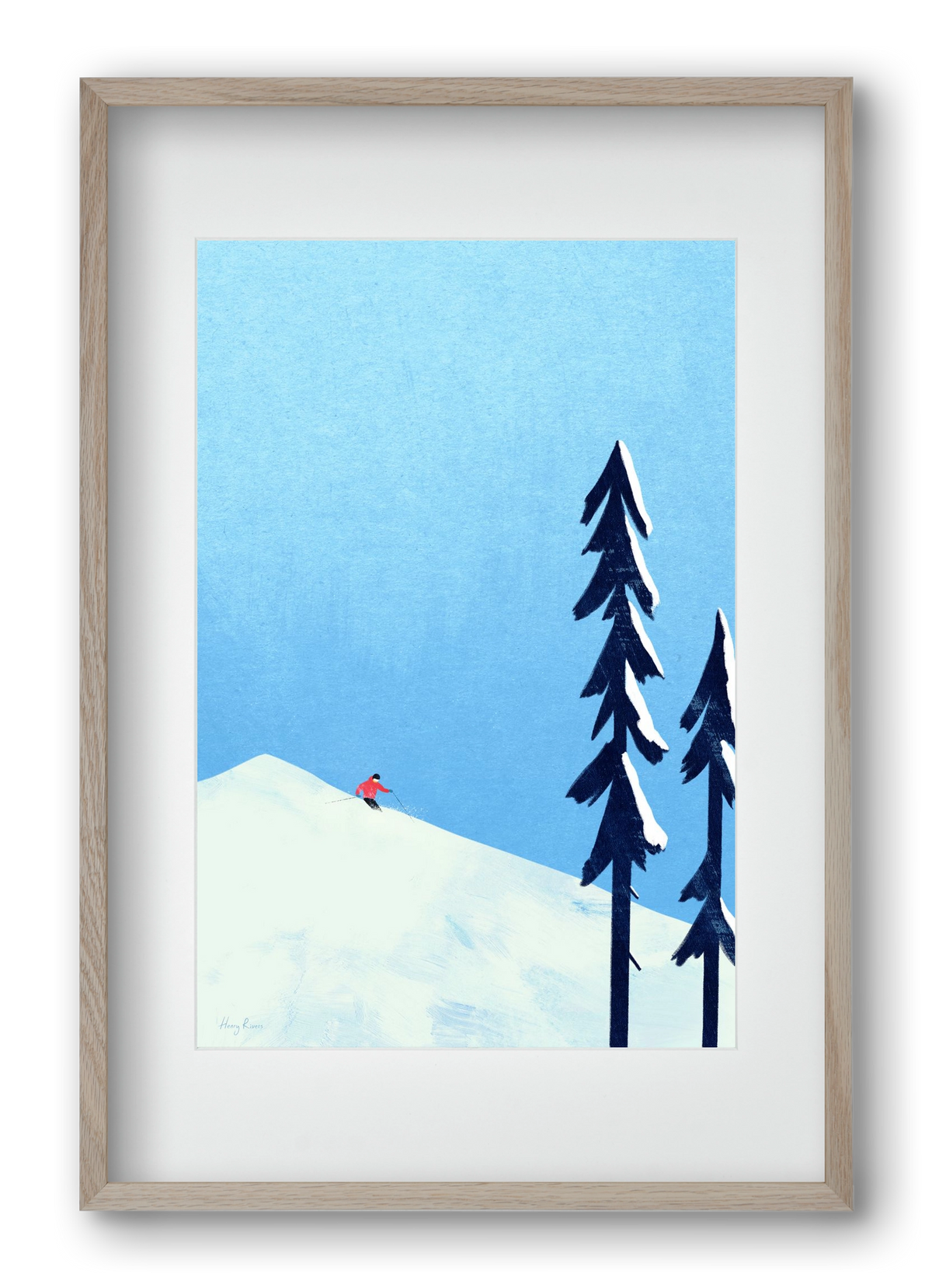 Ski Minimalism, 40x60 cm (30x45 cm), Tölgy keret, paszpartuval
