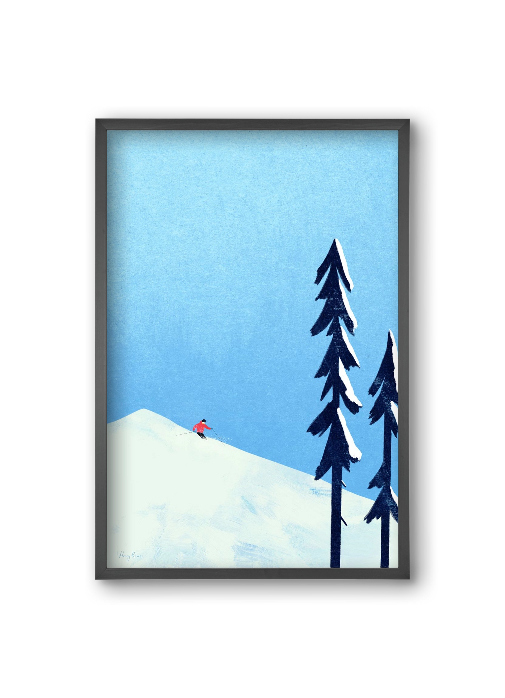 Ski Minimalism, 20x30 cm (20x30 cm), Fekete keret