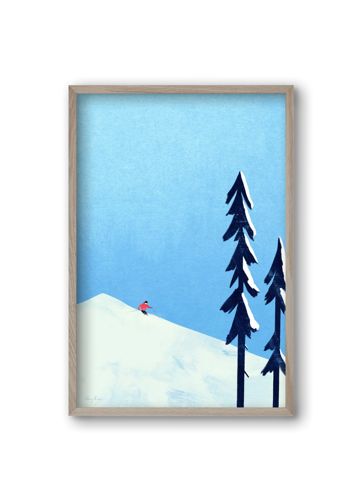 Ski Minimalism, 20x30 cm (20x30 cm), Tölgy keret