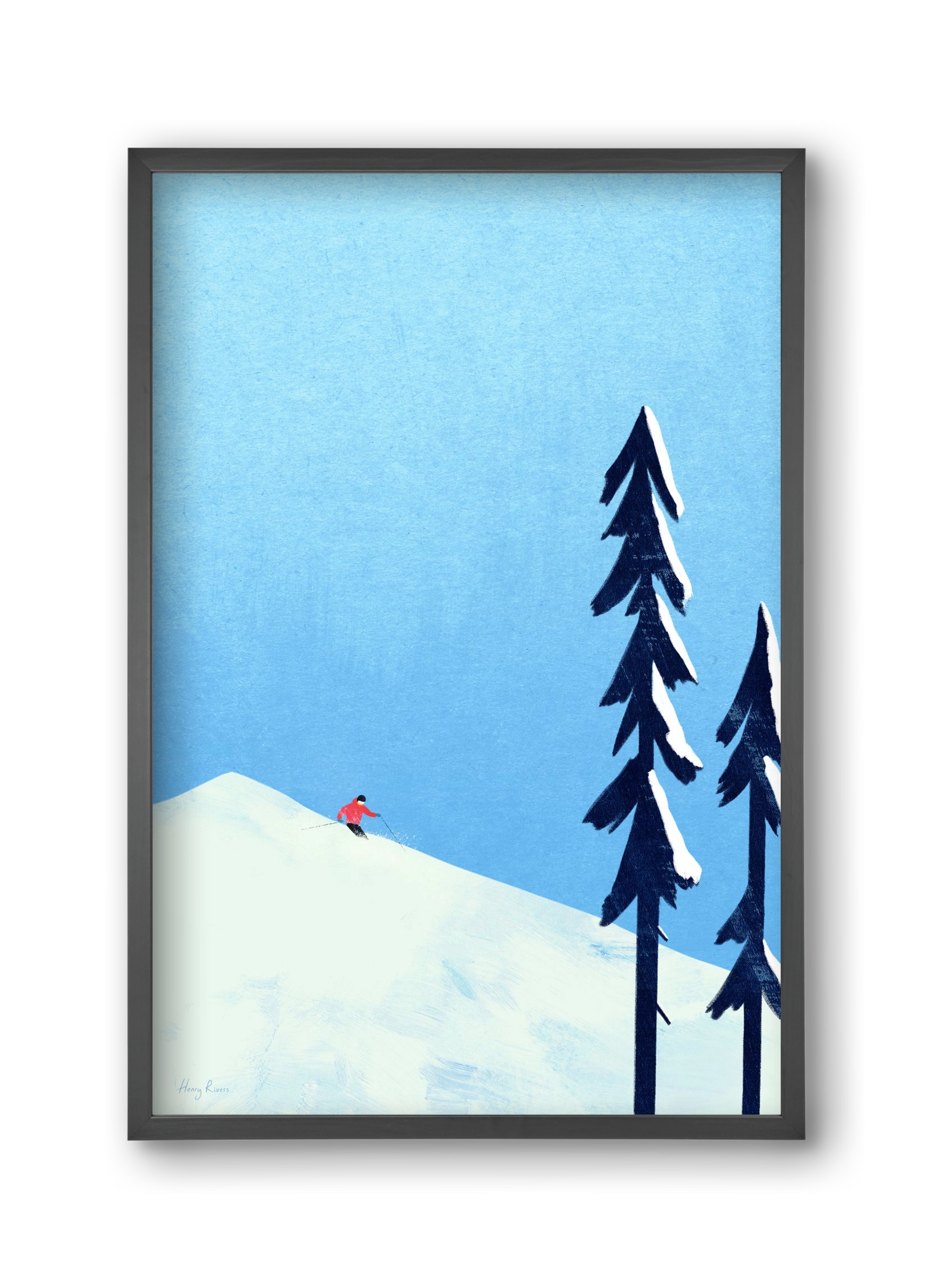 Ski Minimalism, 30x45 cm (30x45 cm), Fekete keret
