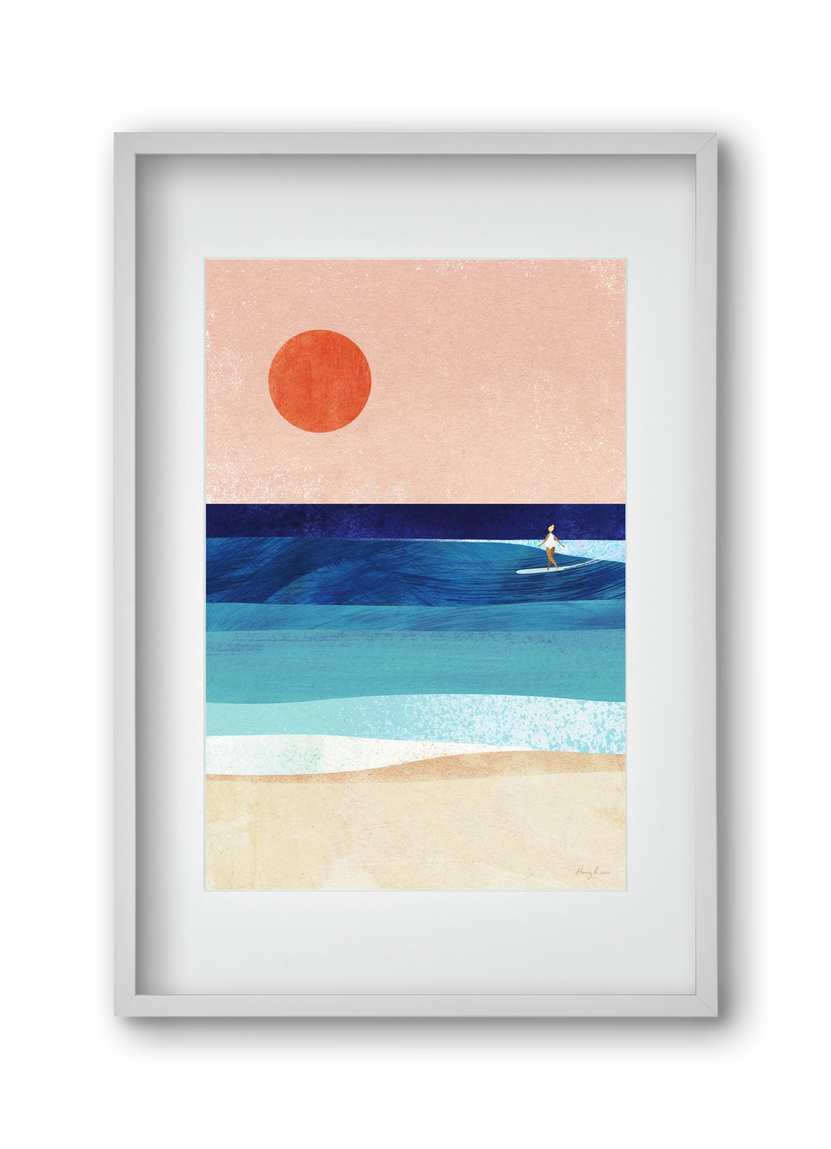 Surf Girl, 30x45 cm (20x30 cm), Fehér keret, paszpartuval