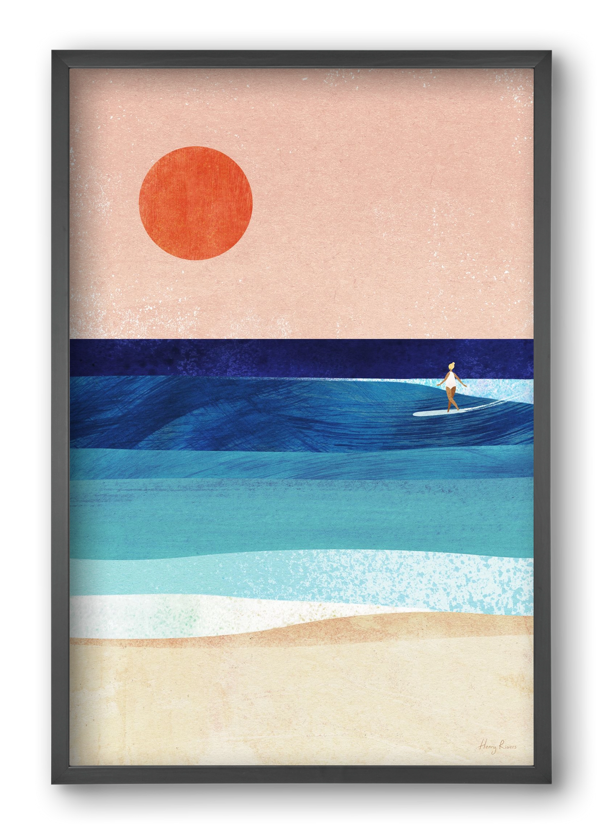 Surf Girl, 40x60 cm (40x60 cm), Fekete keret