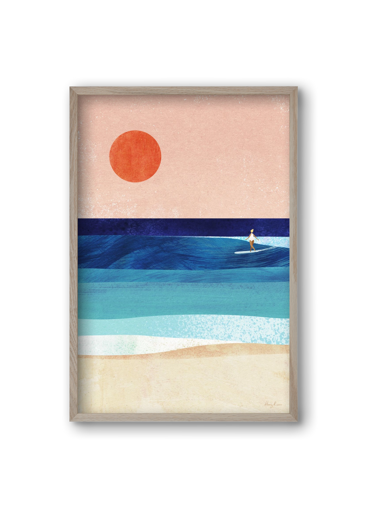 Surf Girl, 20x30 cm (20x30 cm), Tölgy keret