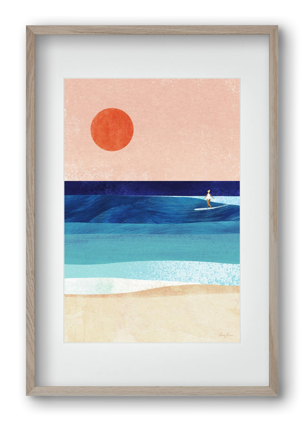 Surf Girl, 40x60 cm (30x45 cm), Tölgy keret, paszpartuval