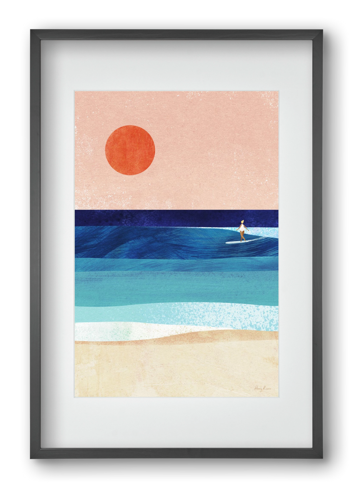 Surf Girl, 40x60 cm (30x45 cm), Fekete keret, paszpartuval