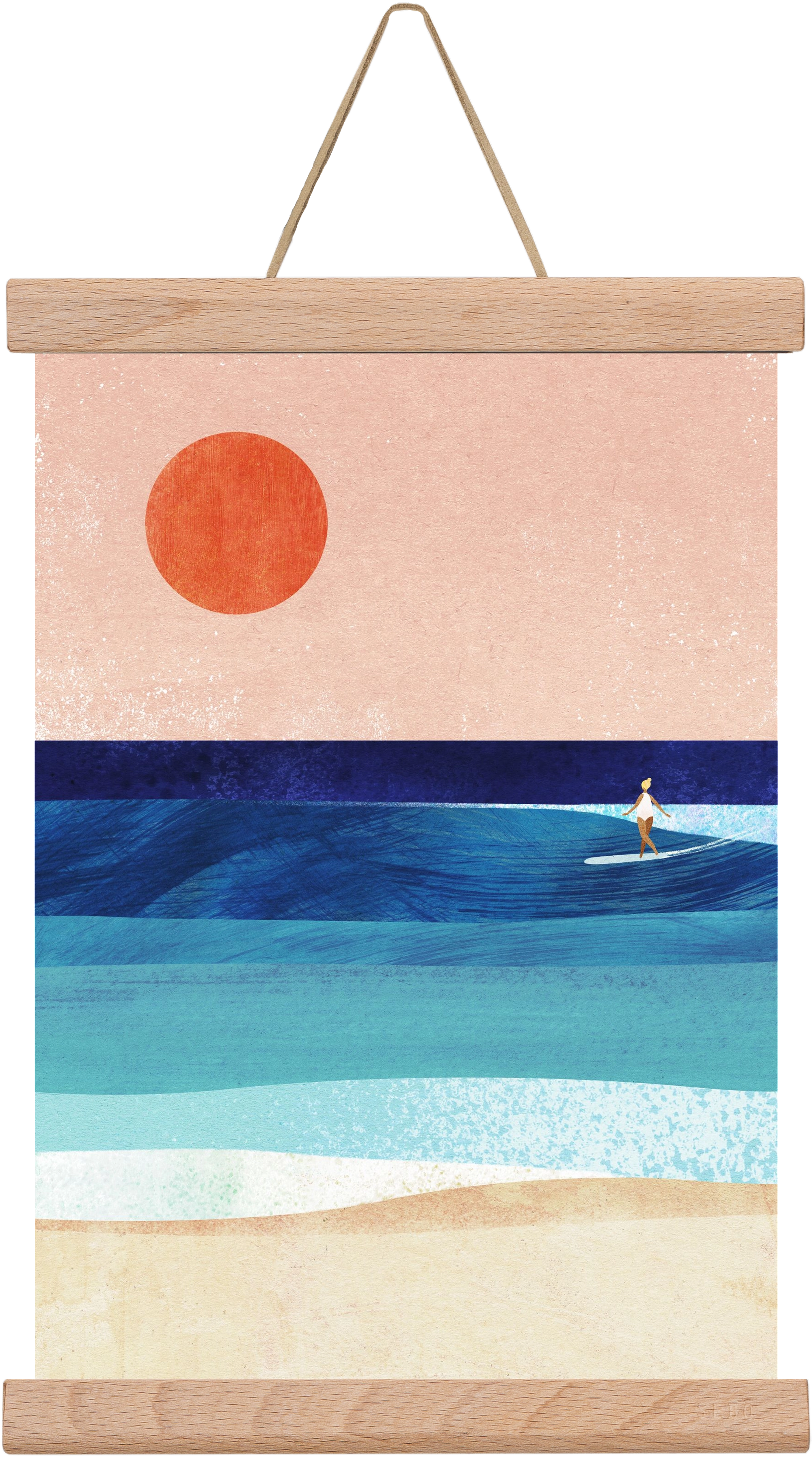 Surf Girl, 20x30 cm (20x30 cm), Tölgy akasztó