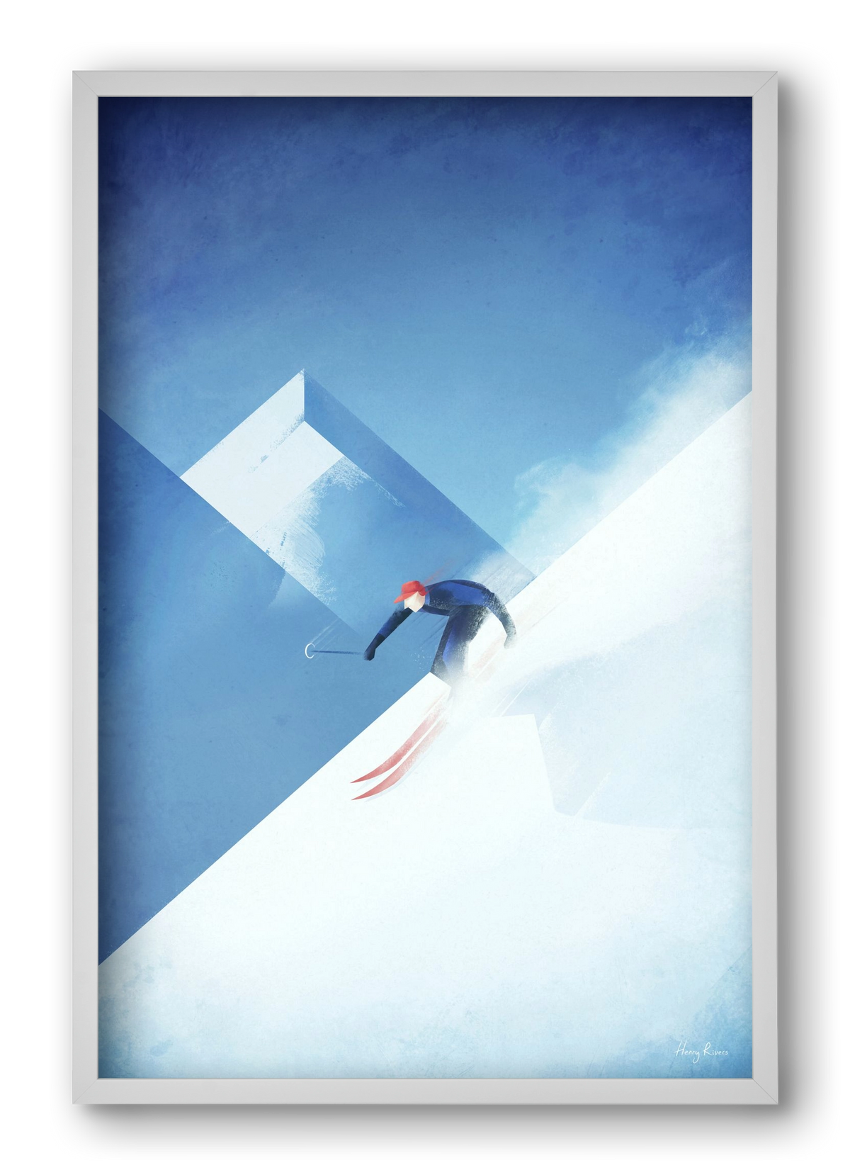 Skier, 40x60 cm (40x60 cm), Fehér keret