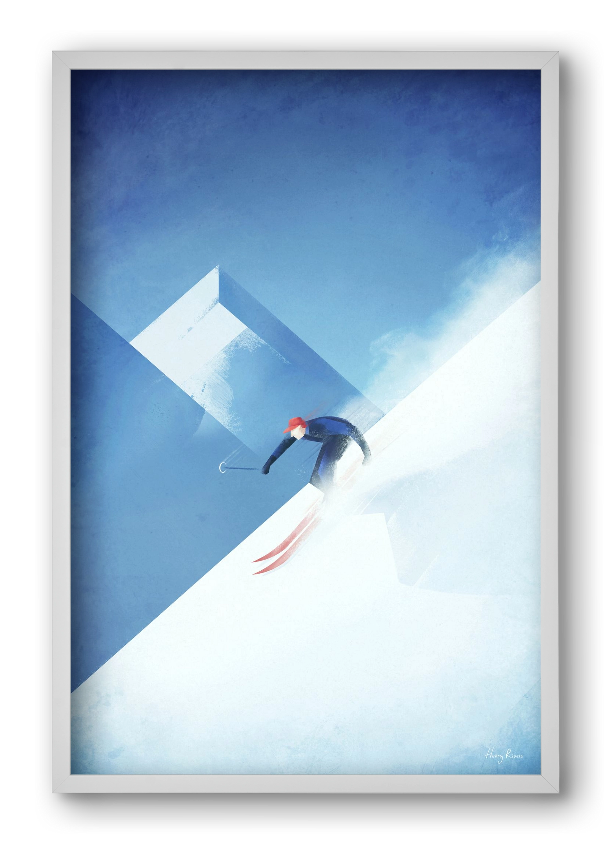 Skier, 40x60 cm (40x60 cm), Fehér keret