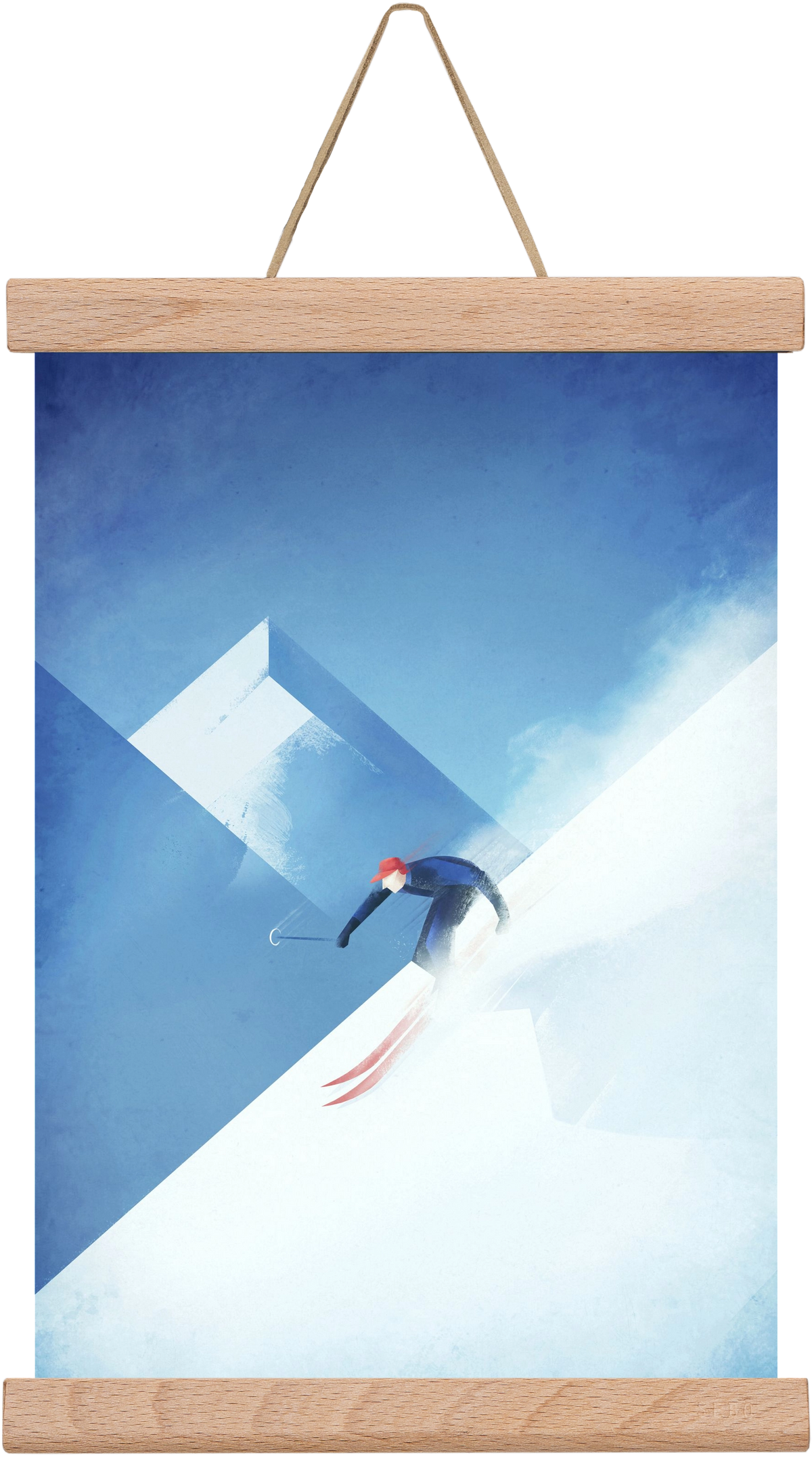 Skier, 20x30 cm (20x30 cm), Tölgy akasztó