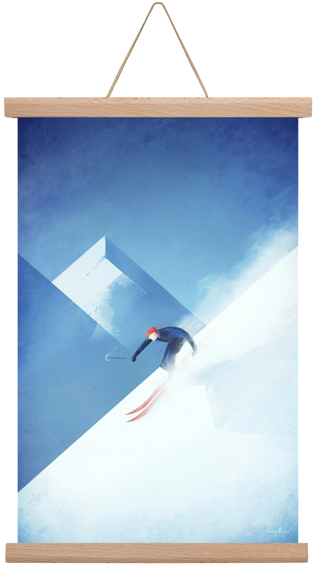 Skier, 30x45 cm (30x45 cm), Tölgy akasztó