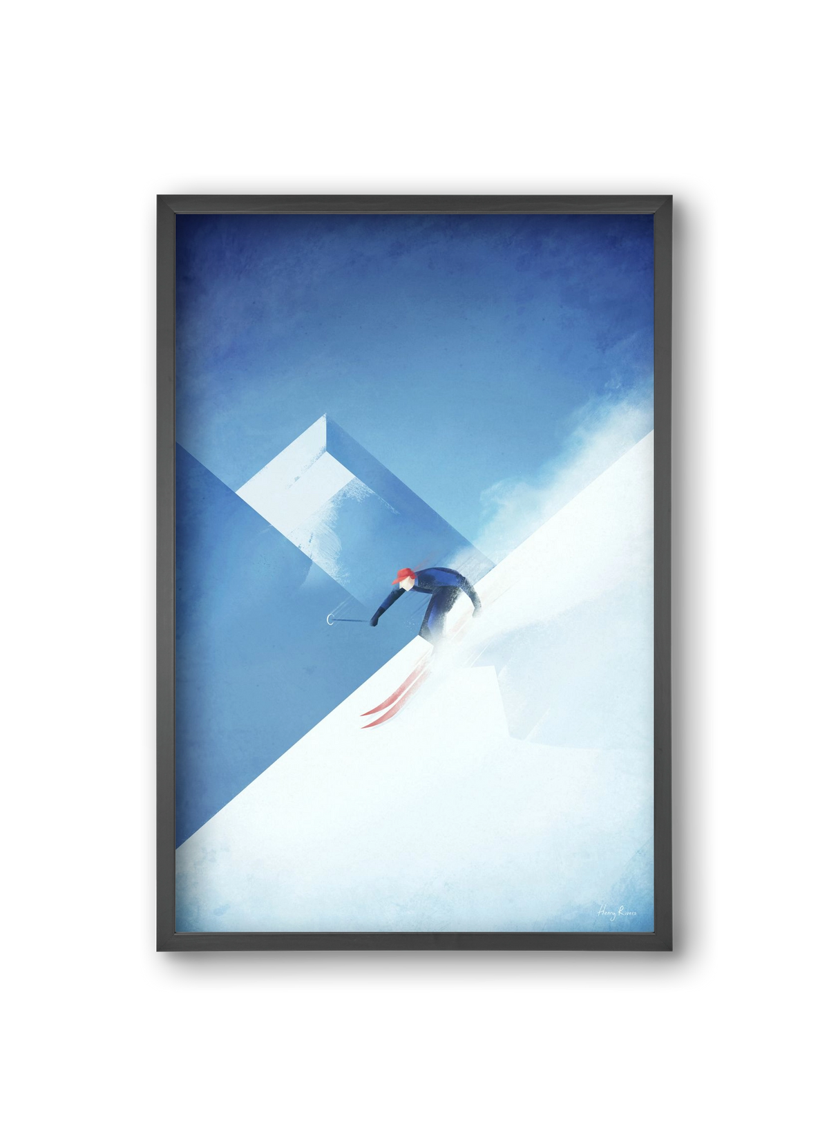 Skier, 20x30 cm (20x30 cm), Fekete keret