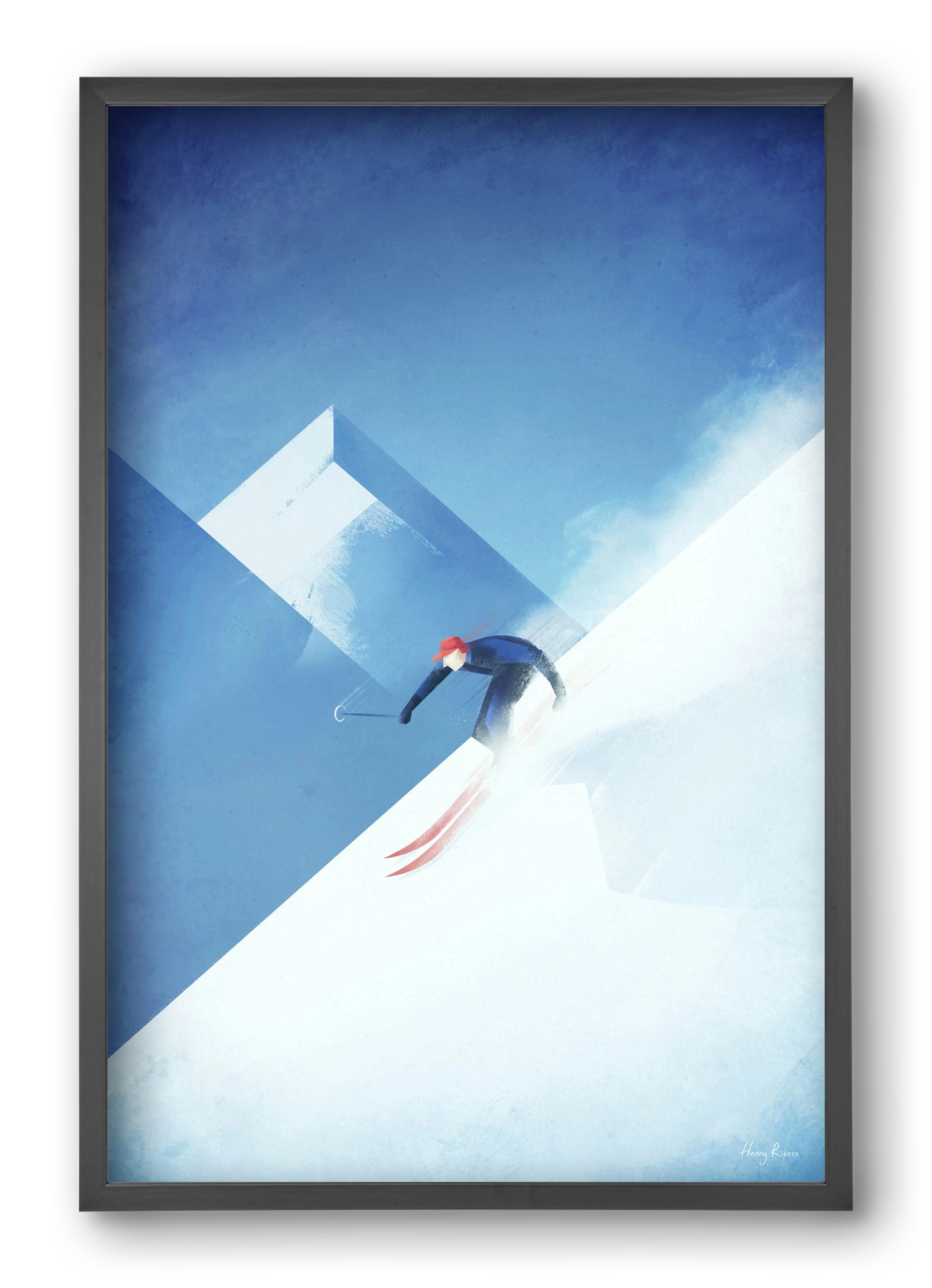 Skier, 40x60 cm (40x60 cm), Fekete keret