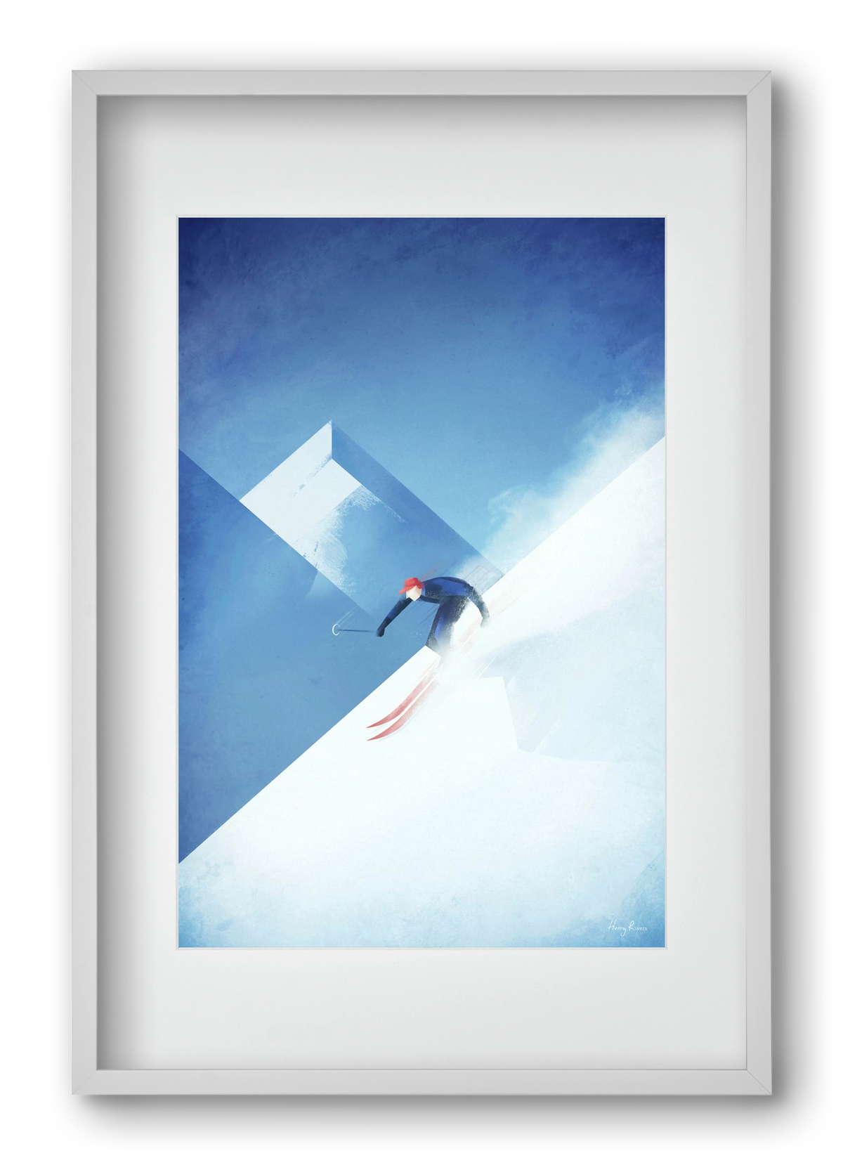 Skier, 40x60 cm (30x45 cm), Fehér keret, paszpartuval