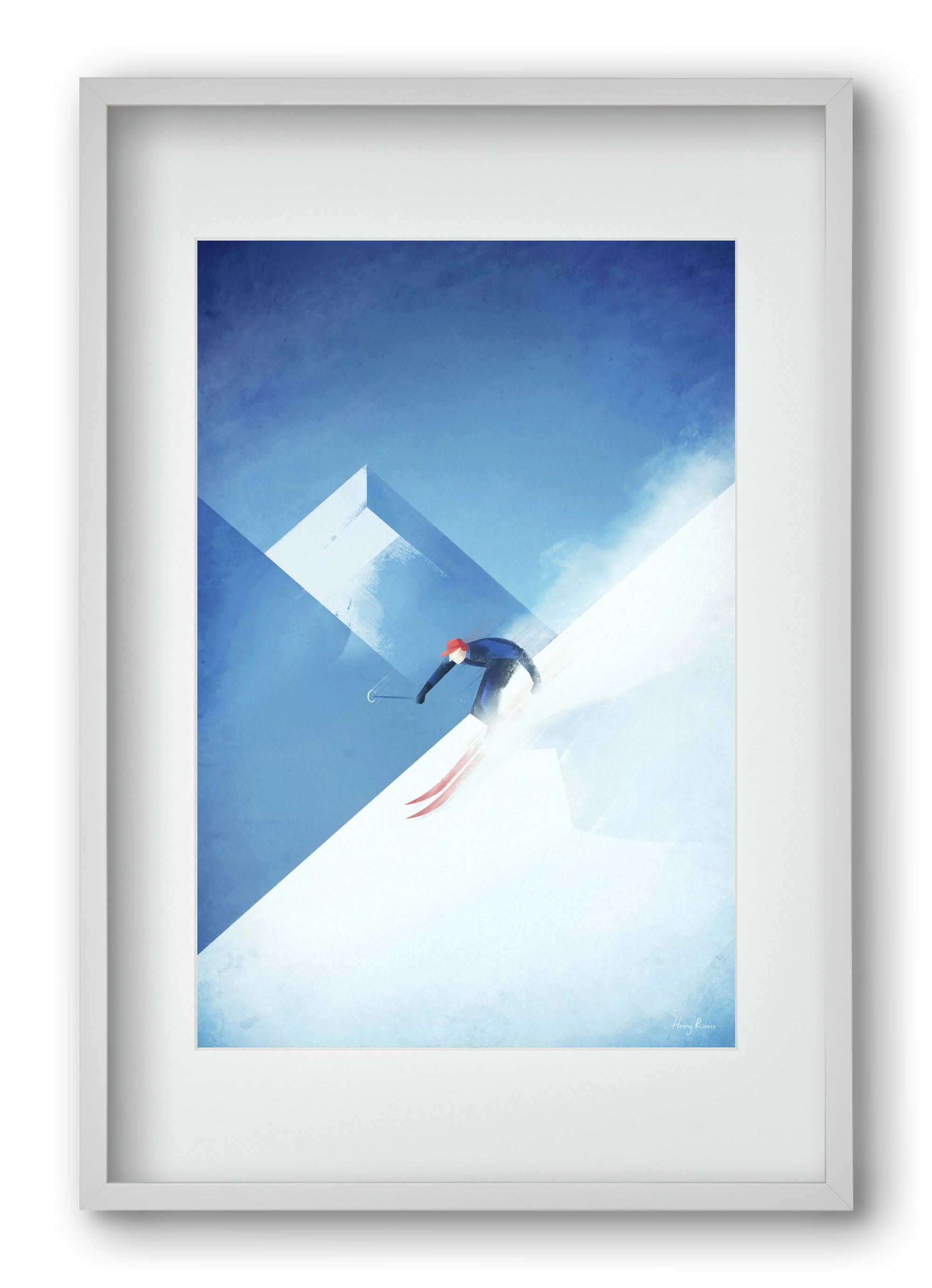 Skier, 40x60 cm (30x45 cm), Fehér keret, paszpartuval