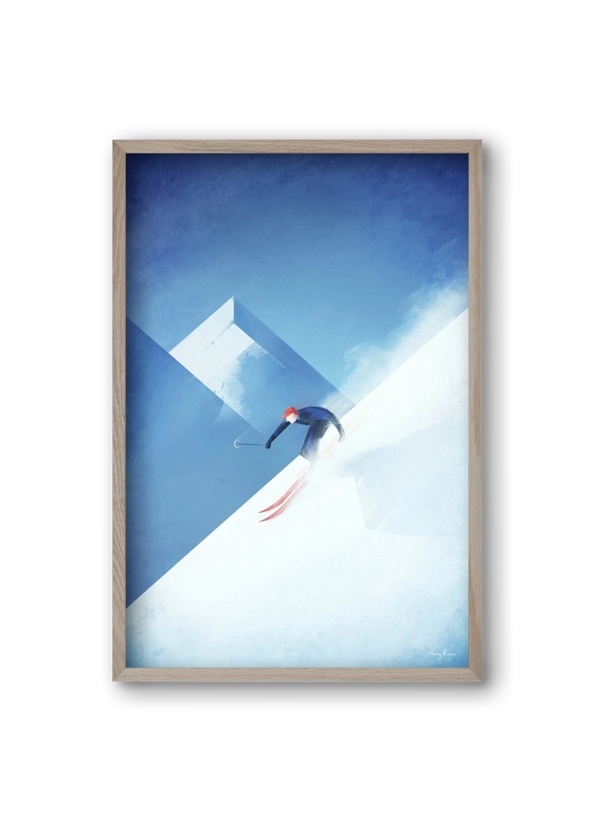 Skier, 20x30 cm (20x30 cm), Tölgy keret