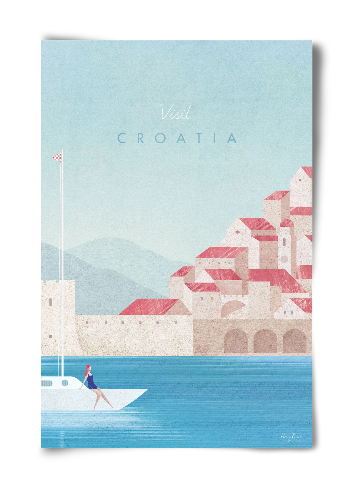 Croatia Travel Poster, 40x60 cm, Keret nélkül