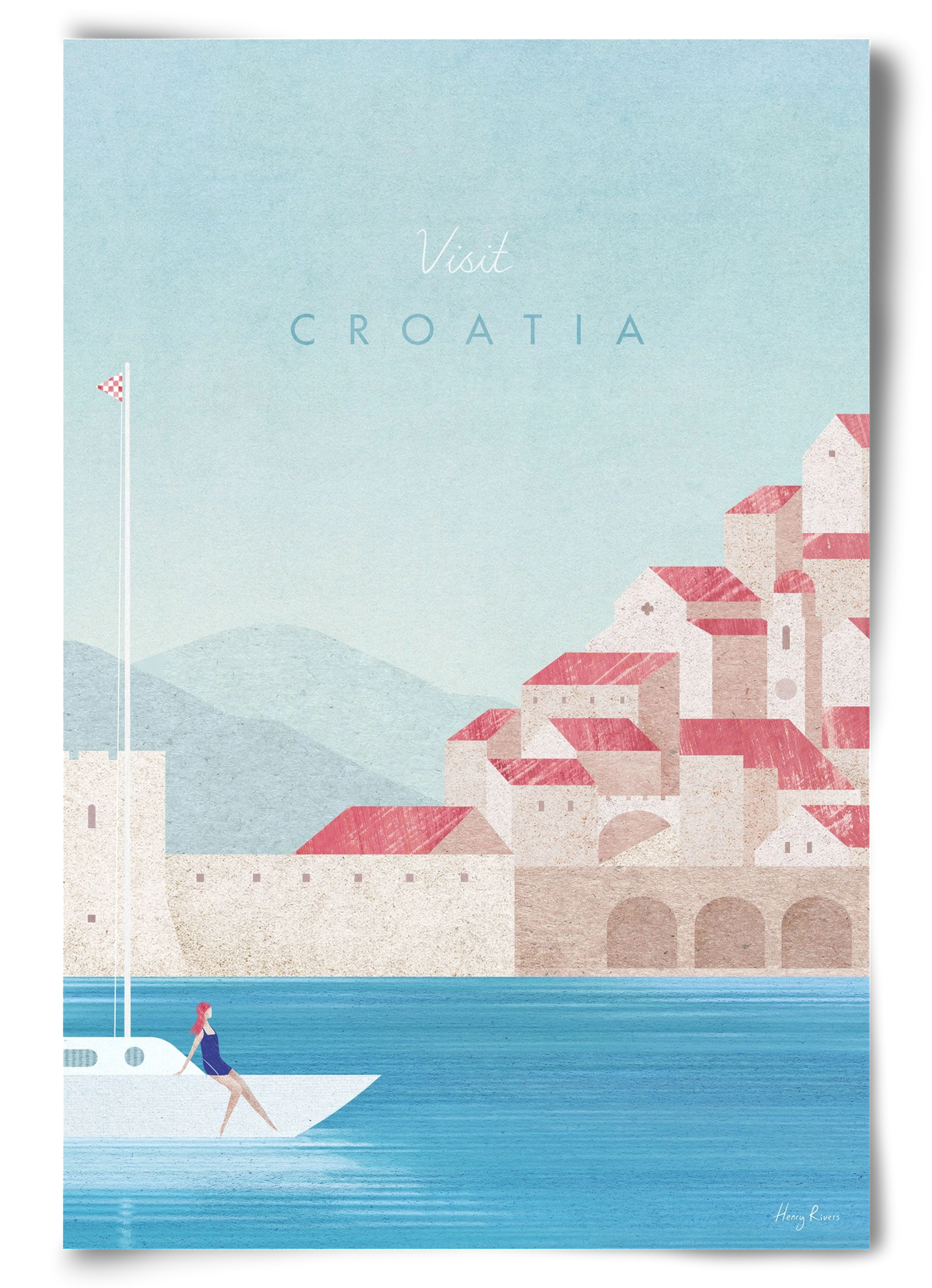 Croatia Travel Poster, 60x90 cm, Keret nélkül