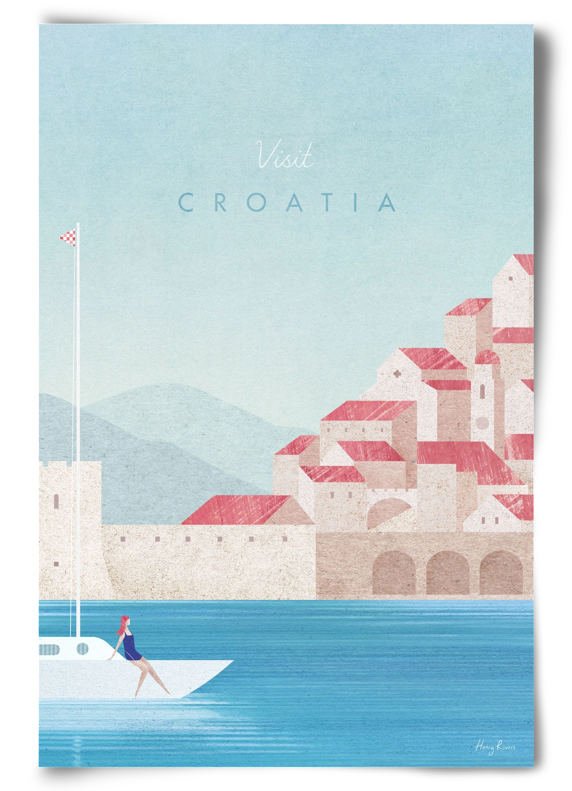 Croatia Travel Poster, 60x90 cm, Keret nélkül
