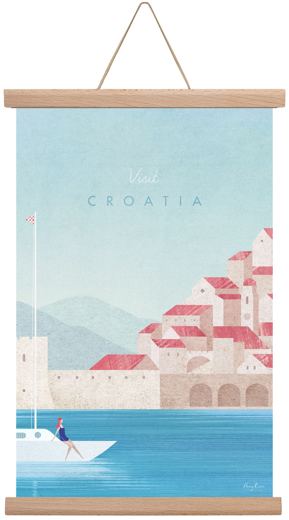 Croatia Travel Poster, 30x45 cm (30x45 cm), Tölgy akasztó