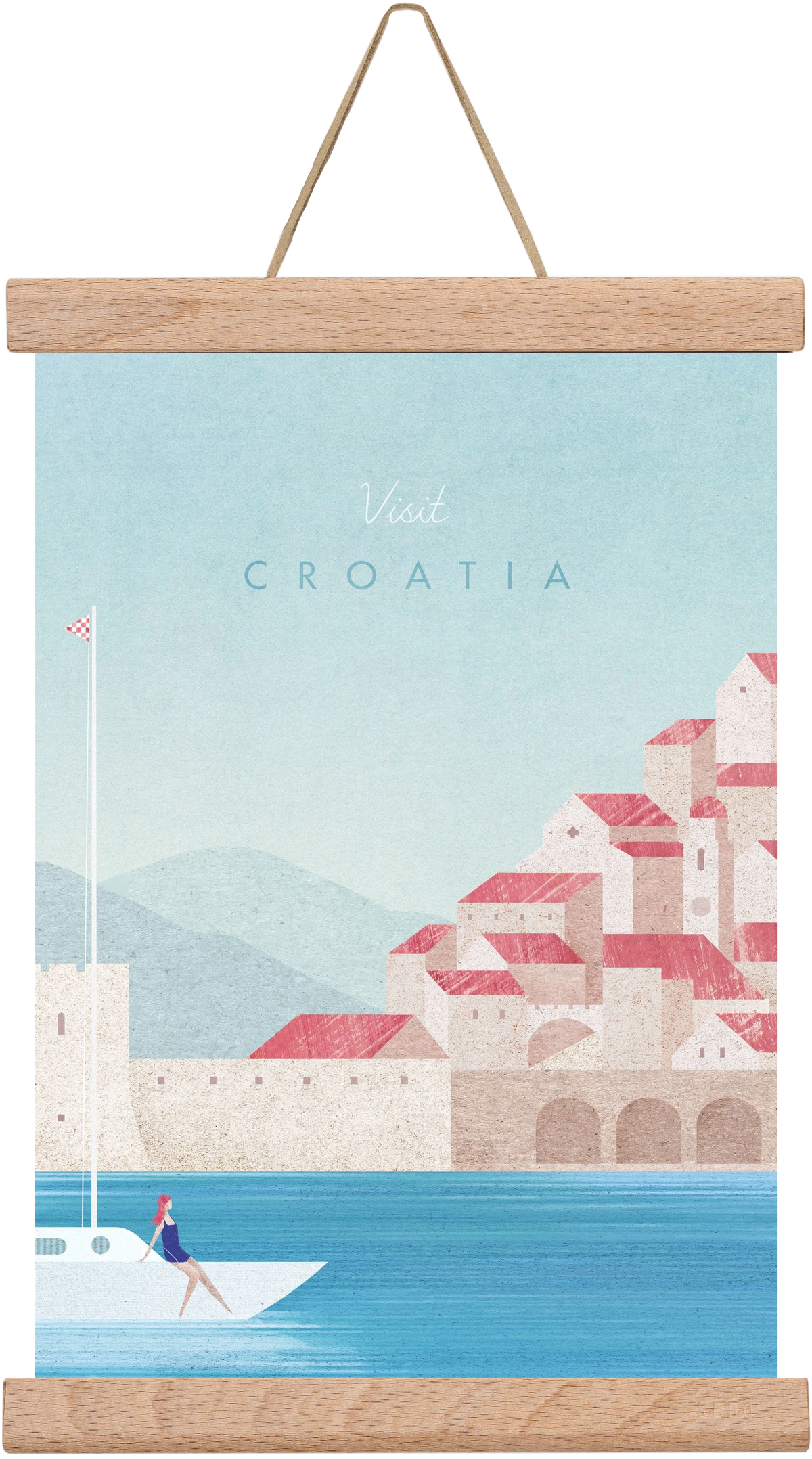 Croatia Travel Poster, 20x30 cm (20x30 cm), Tölgy akasztó