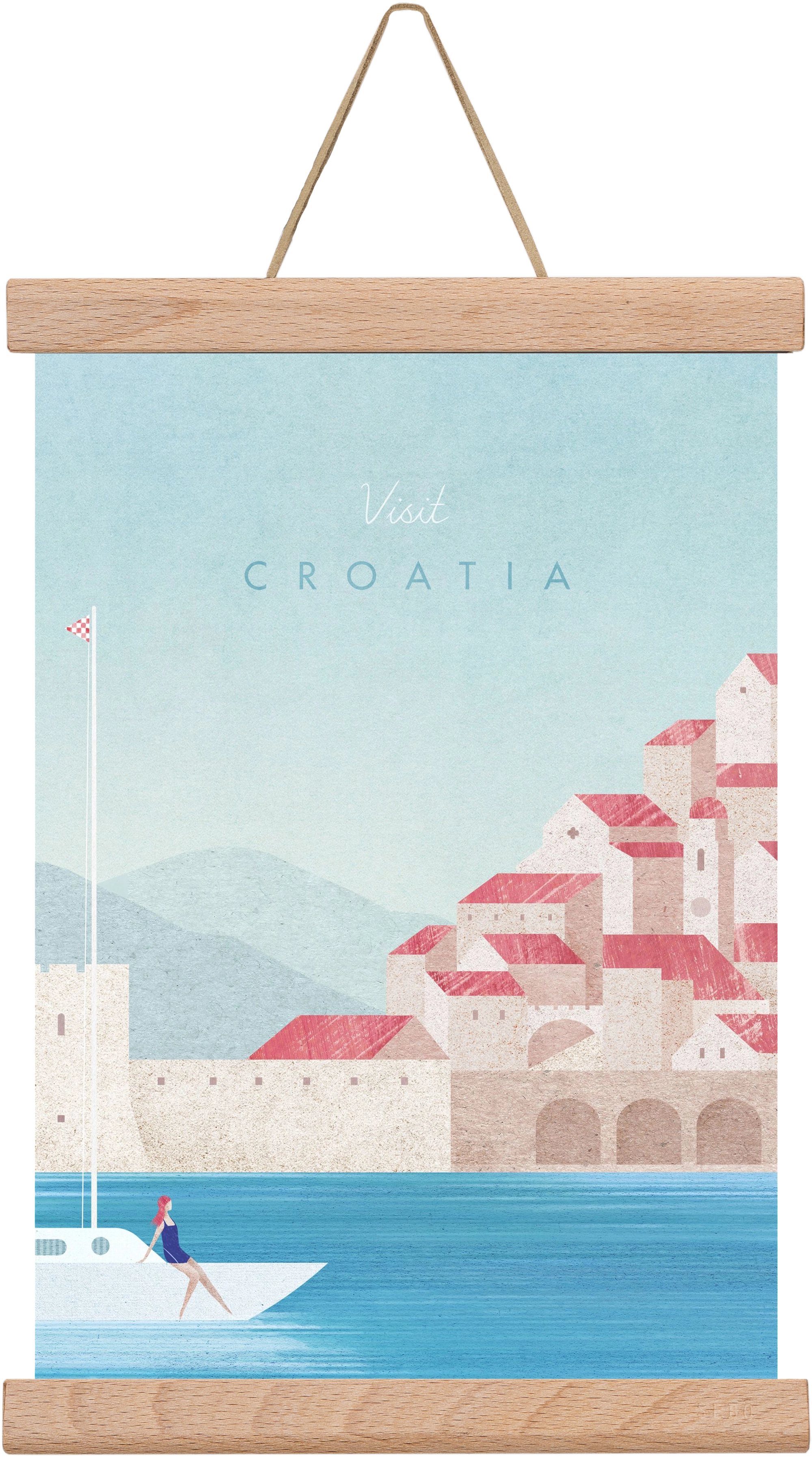 Croatia Travel Poster, 20x30 cm (20x30 cm), Tölgy akasztó
