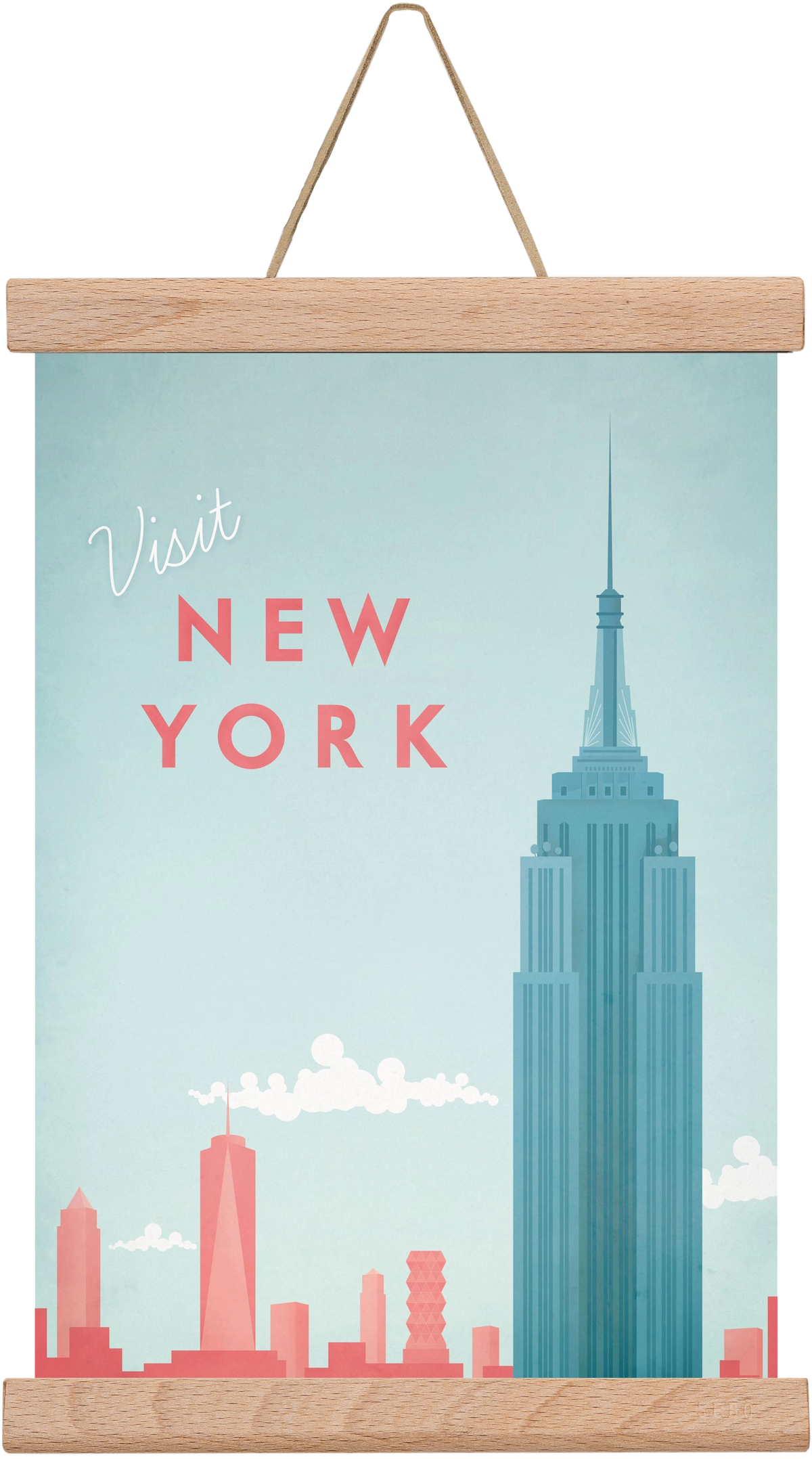 New York Travel Poster, 20x30 cm (20x30 cm), Tölgy akasztó