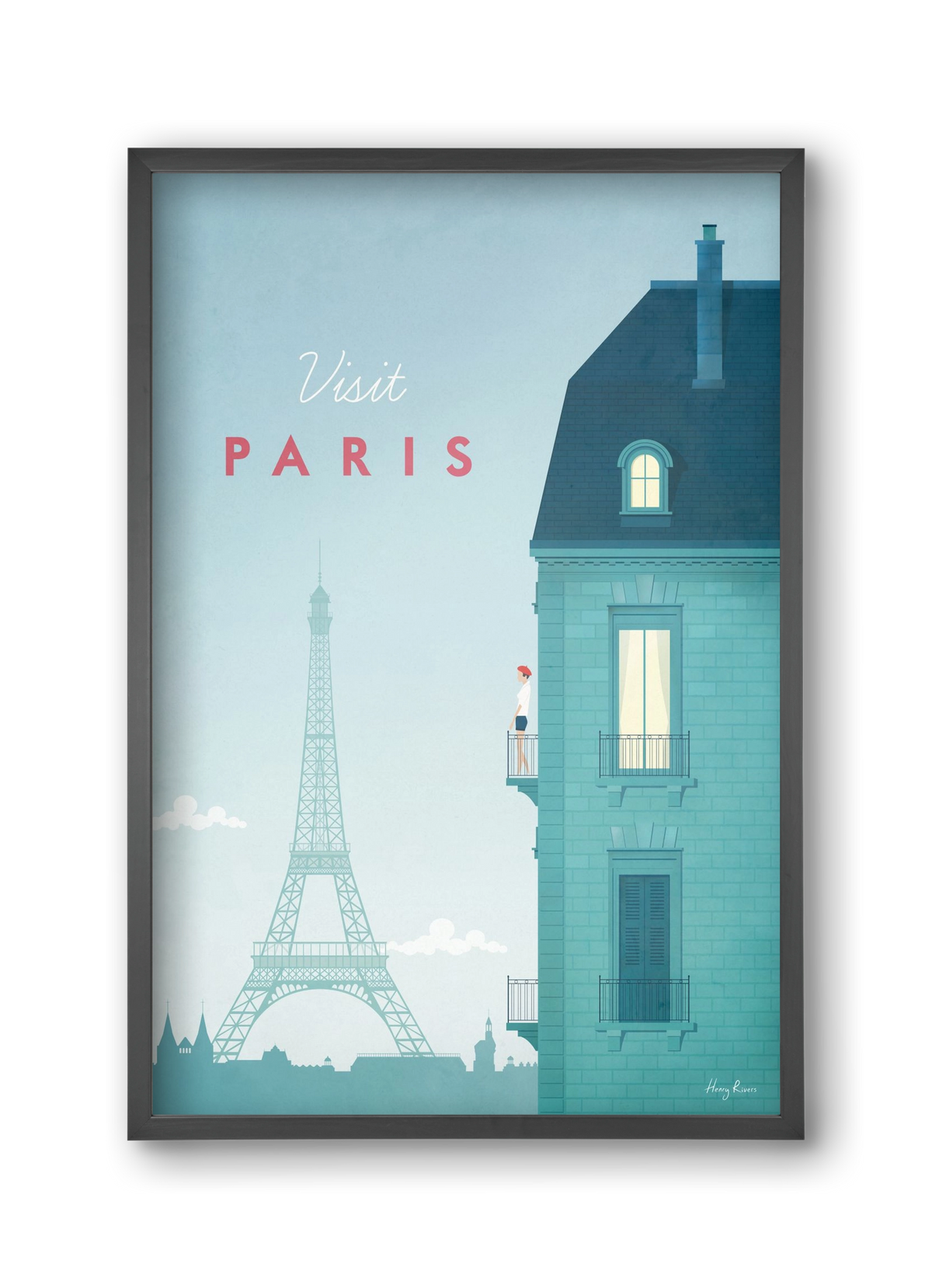 Paris Travel Poster, 30x45 cm (30x45 cm), Fekete keret