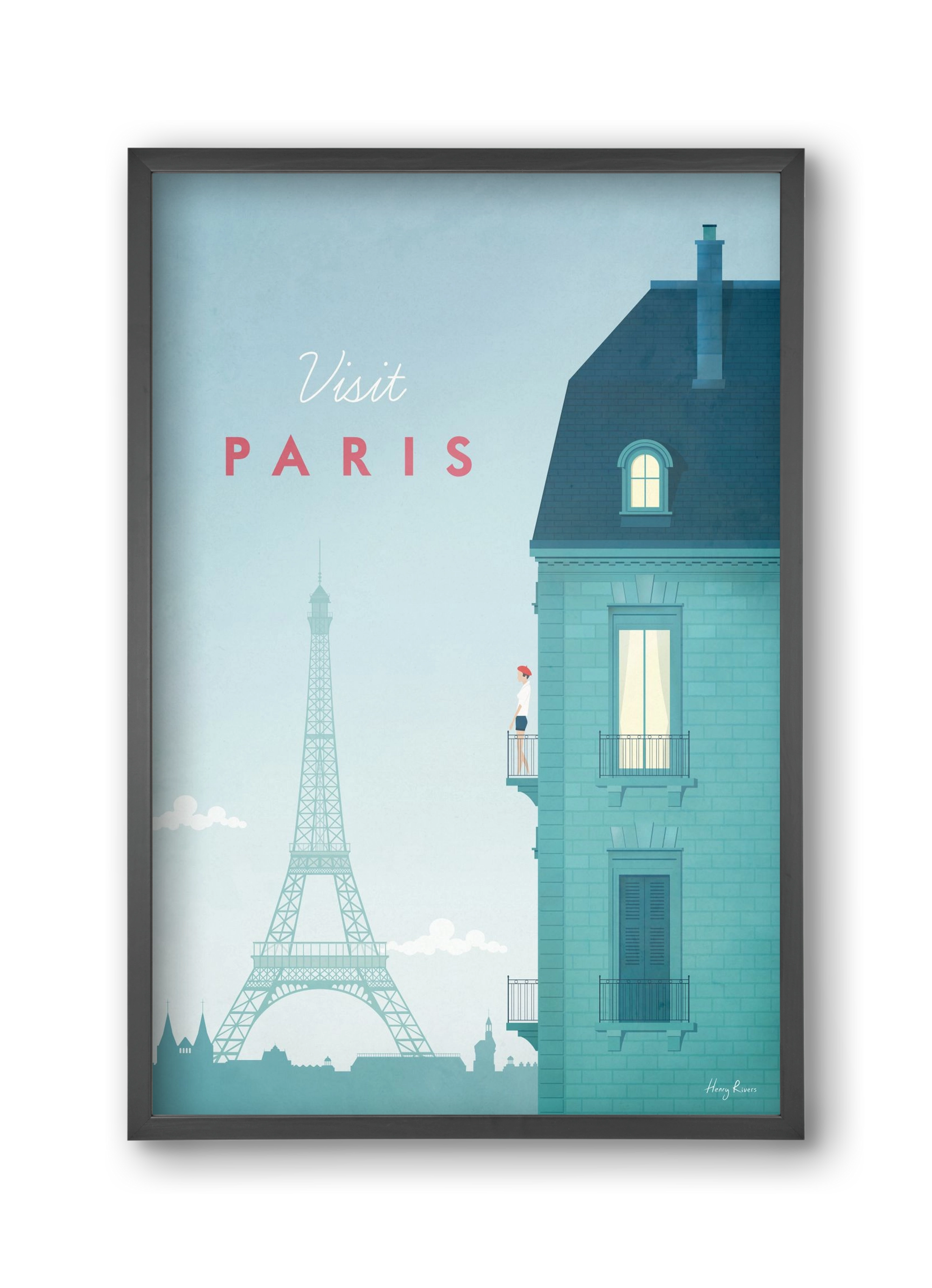 Paris Travel Poster, 30x45 cm (30x45 cm), Fekete keret