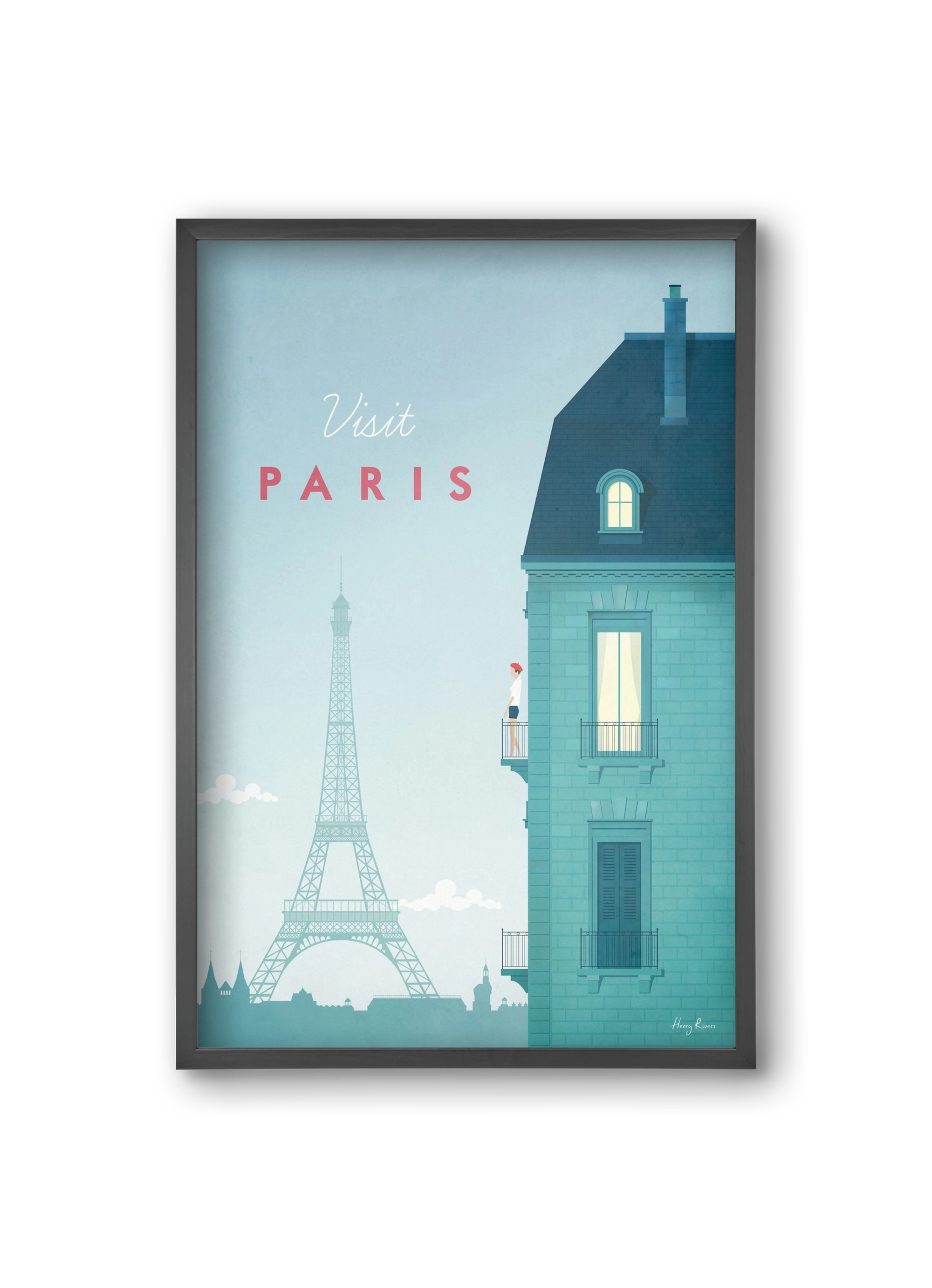 Paris Travel Poster, 20x30 cm (20x30 cm), Fekete keret