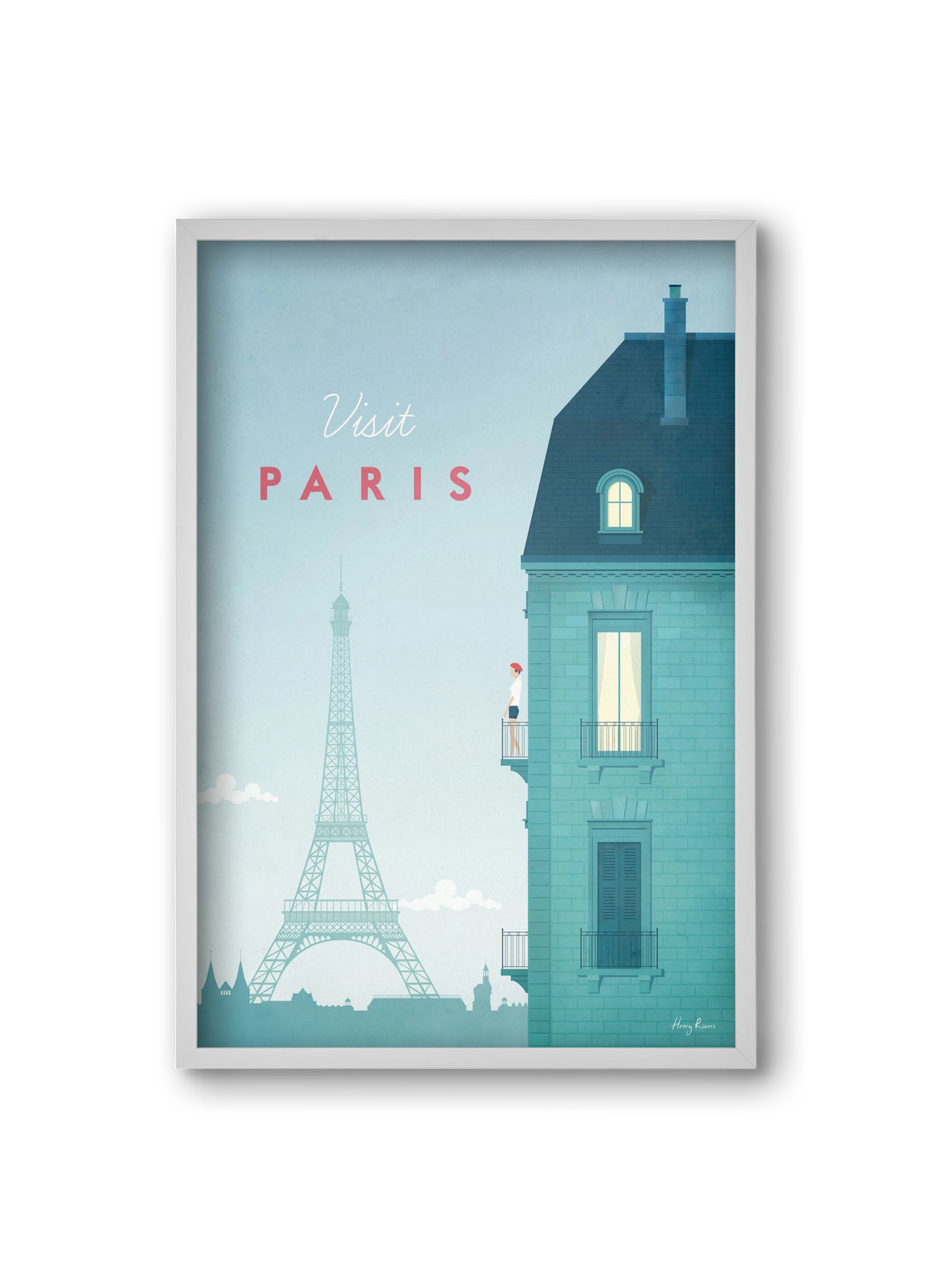 Paris Travel Poster, 20x30 cm (20x30 cm), Fehér keret