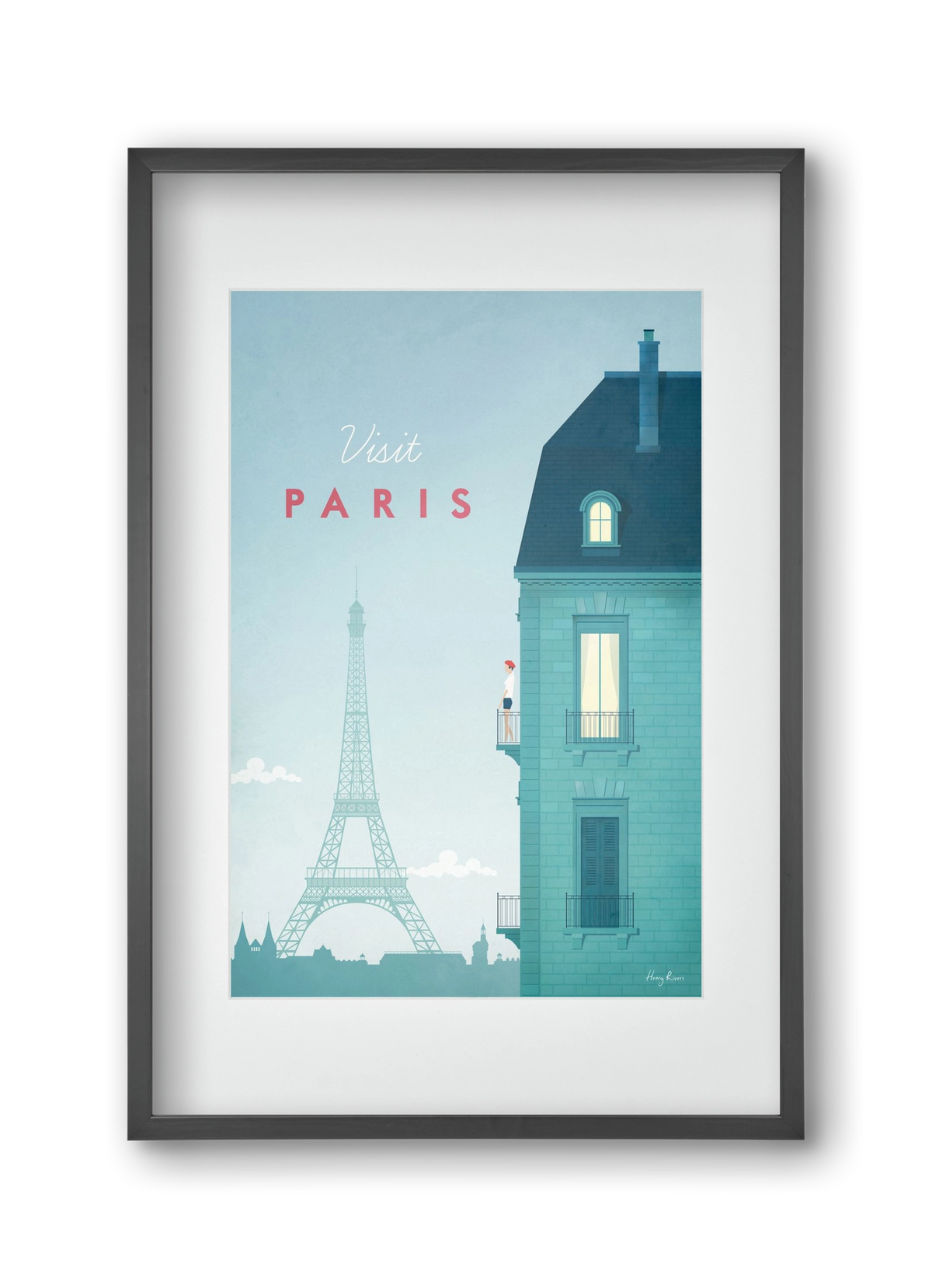 Paris Travel Poster, 30x45 cm (20x30 cm), Fekete keret, paszpartuval