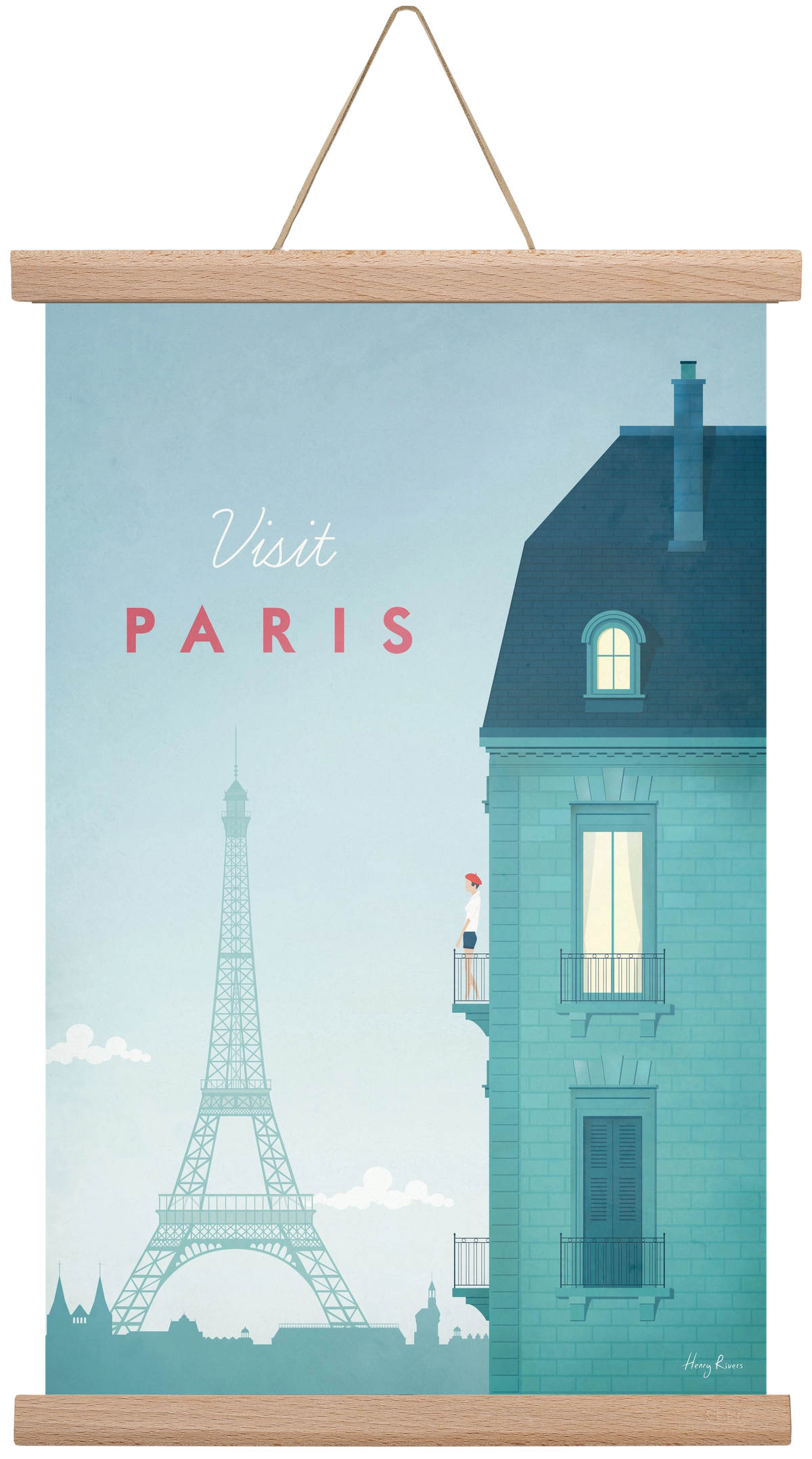 Paris Travel Poster, 30x45 cm (30x45 cm), Tölgy akasztó
