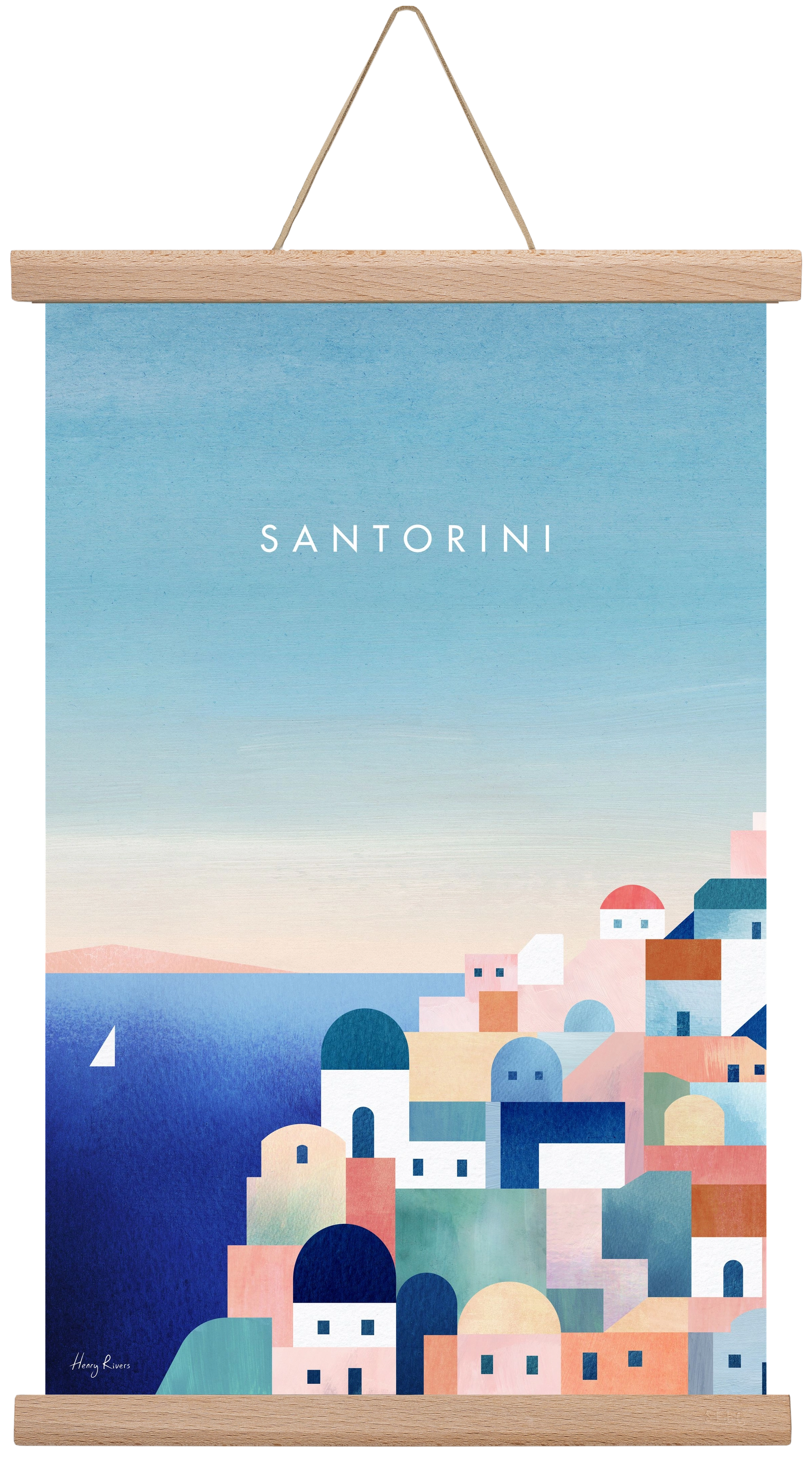Santorini, 30x45 cm (30x45 cm), Tölgy akasztó