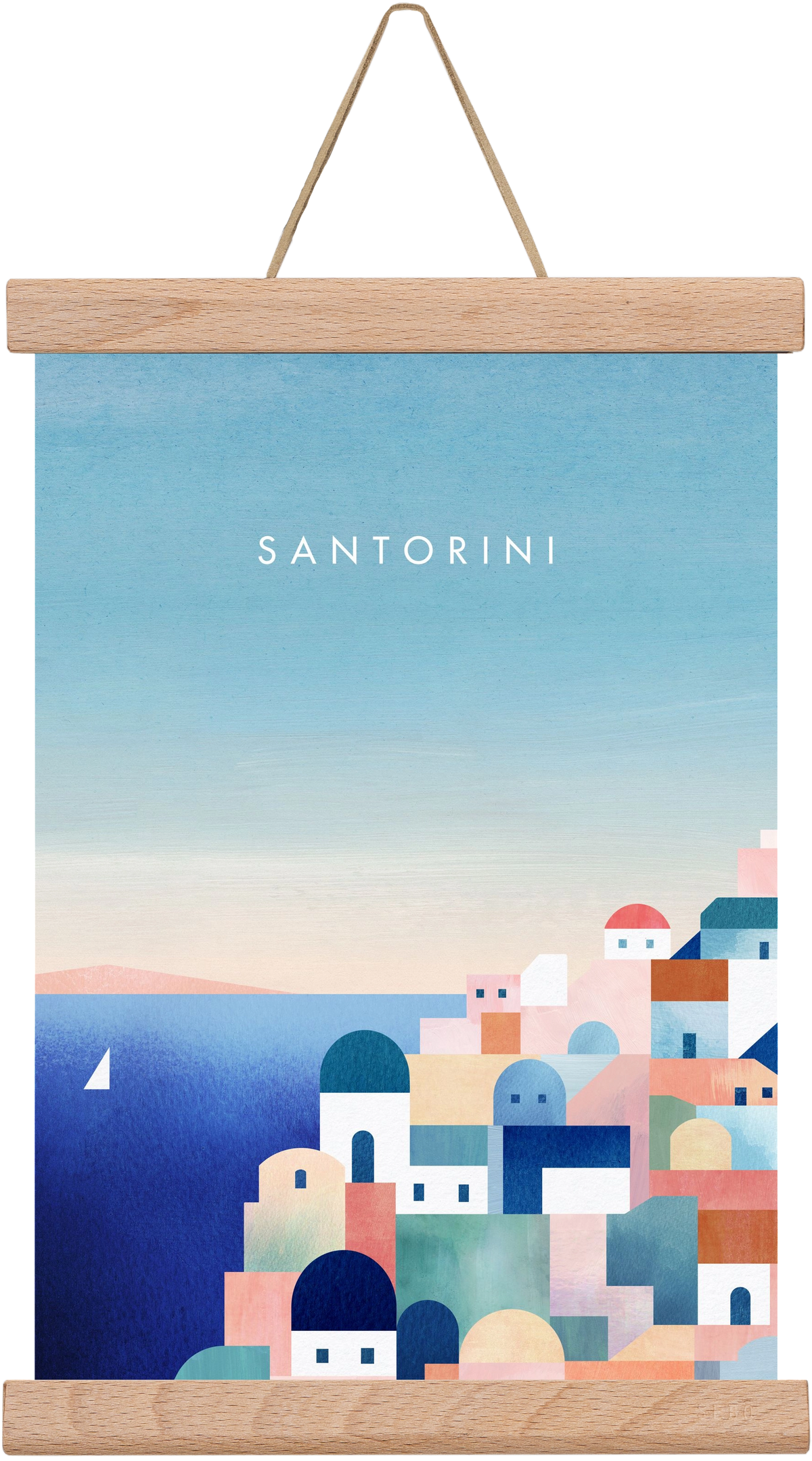 Santorini, 20x30 cm (20x30 cm), Tölgy akasztó