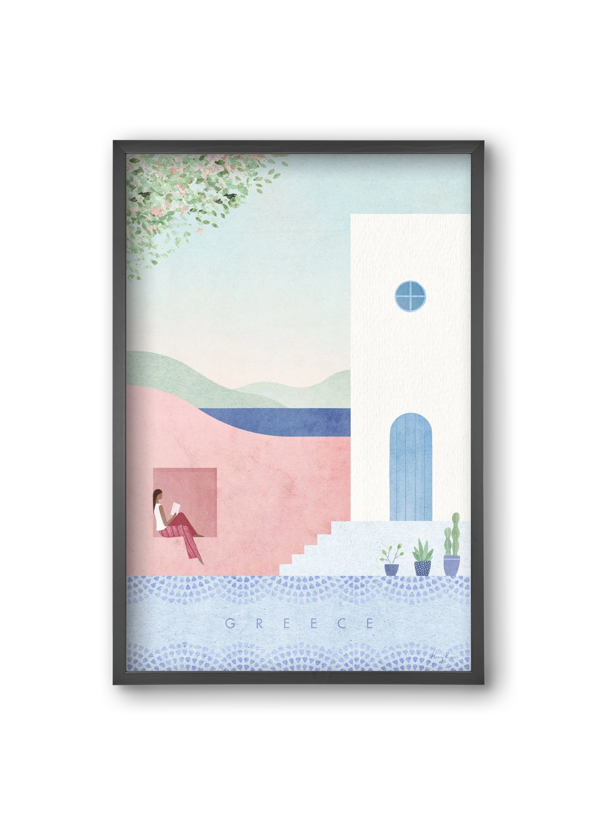 Greece Travel Poster, 20x30 cm (20x30 cm), Fekete keret